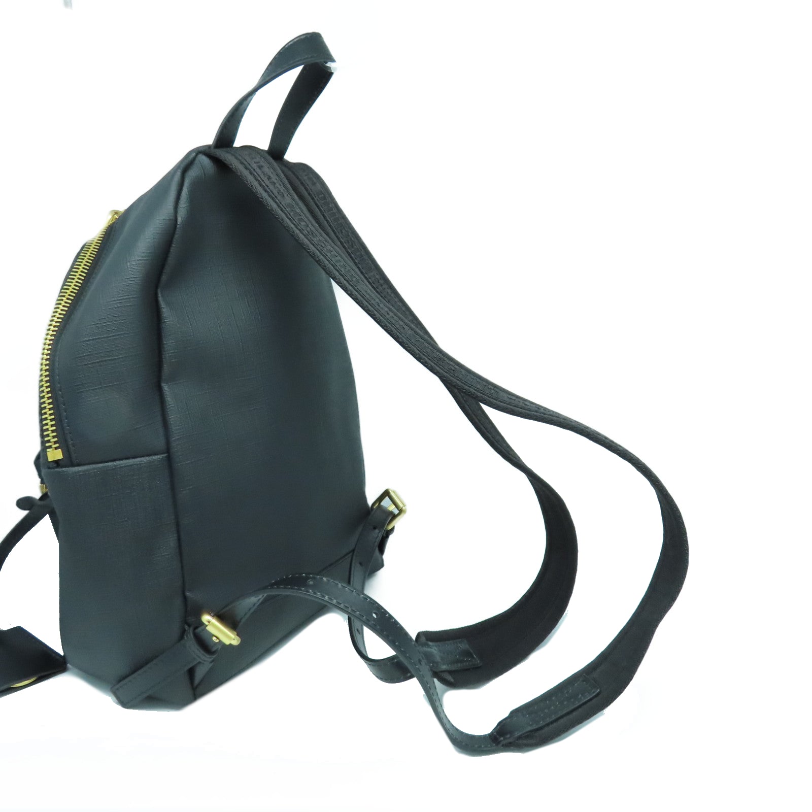 MOSCHINO 涂层帆布Roma Teddy Bear Backpack金扣背包黑色