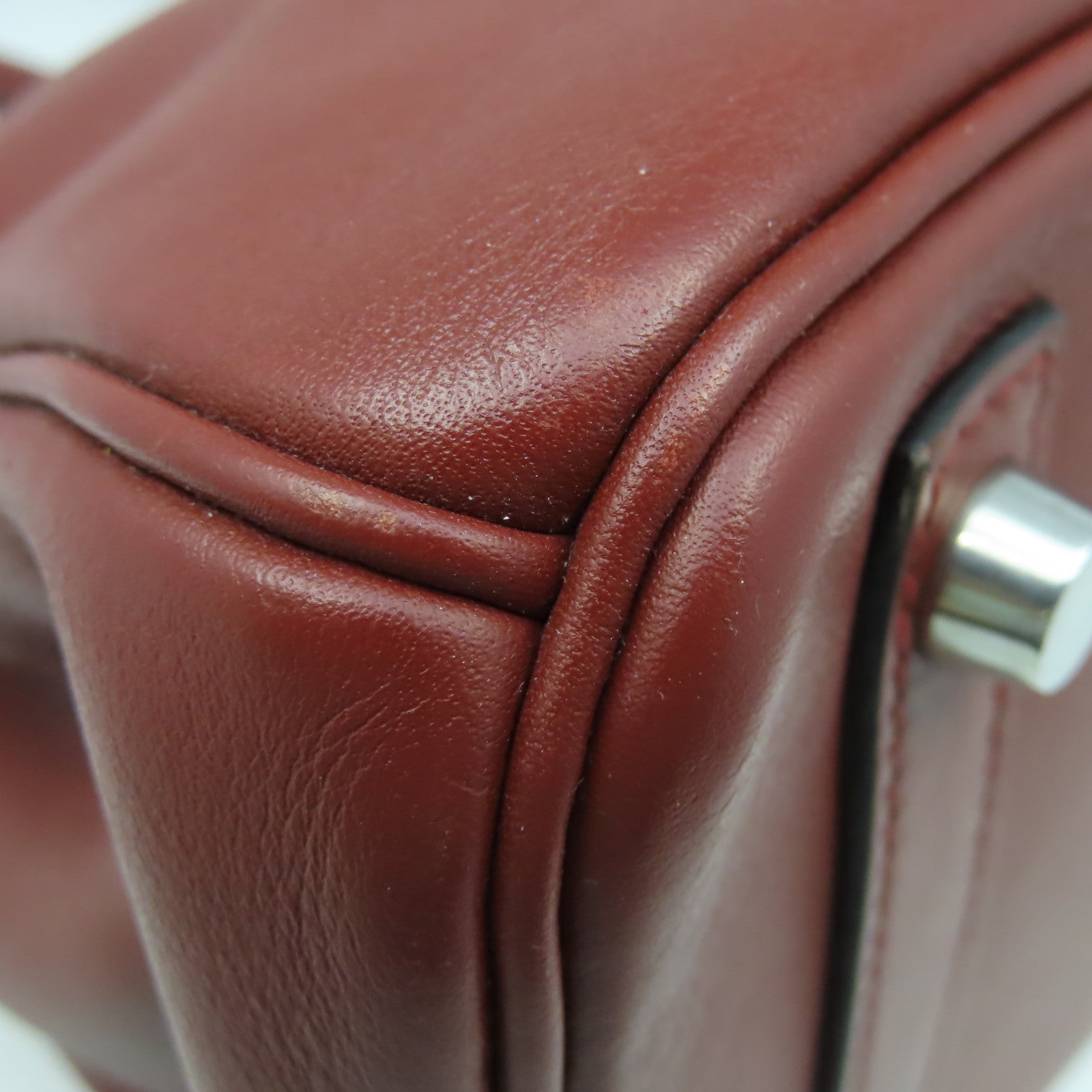 HERMES Swift皮革Birkin 30銀扣手挽袋Rouge H愛馬仕紅色