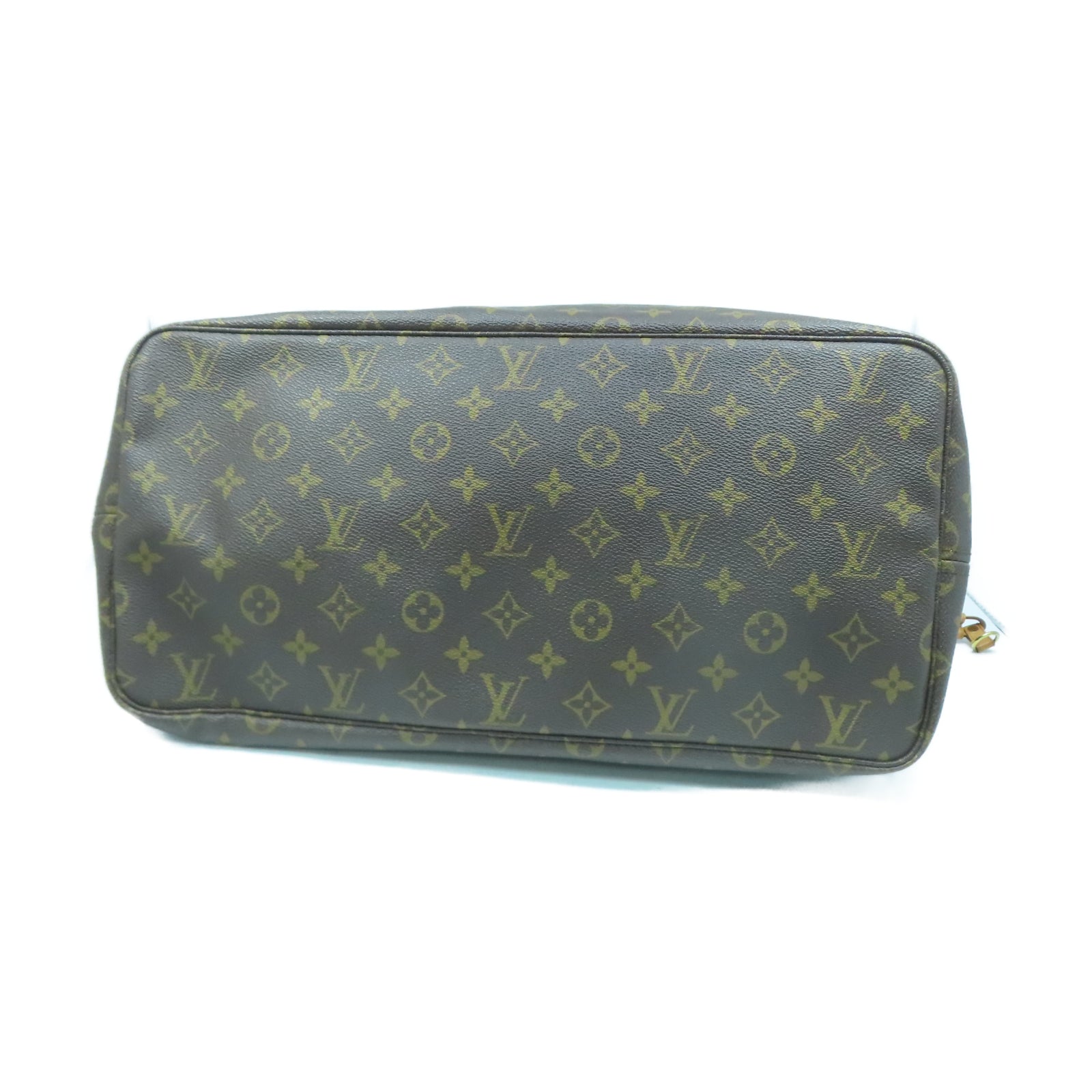 LOUIS VUITTON Monogram Neverfull GM金扣手挽袋棕色