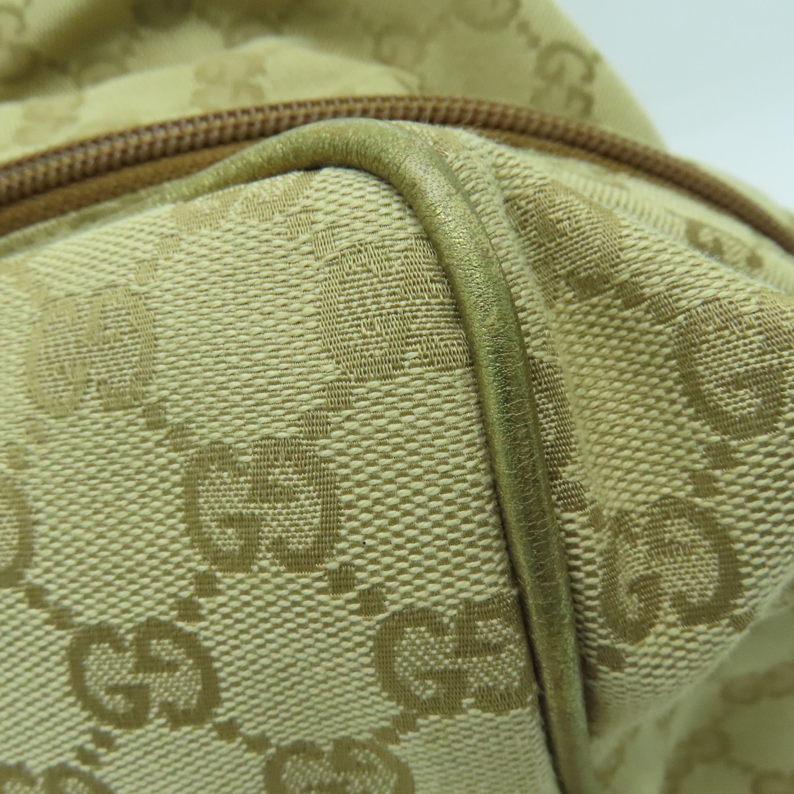 GUCCI 帆布Travelling Bag旅行袋金色/米色