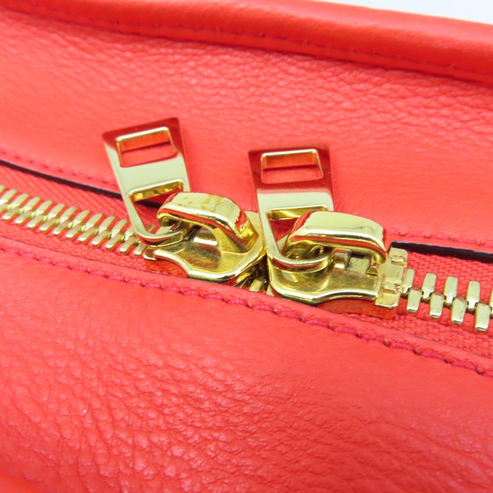 LOEWE cowhide leather Amazona 28 gold buckle handle shoulder bag red