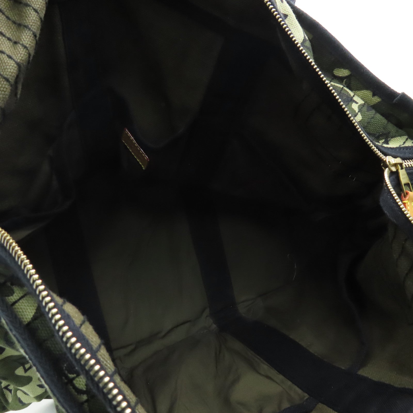 LOUIS VUITTON Monogramouflage Tray金扣肩背袋綠色/米色