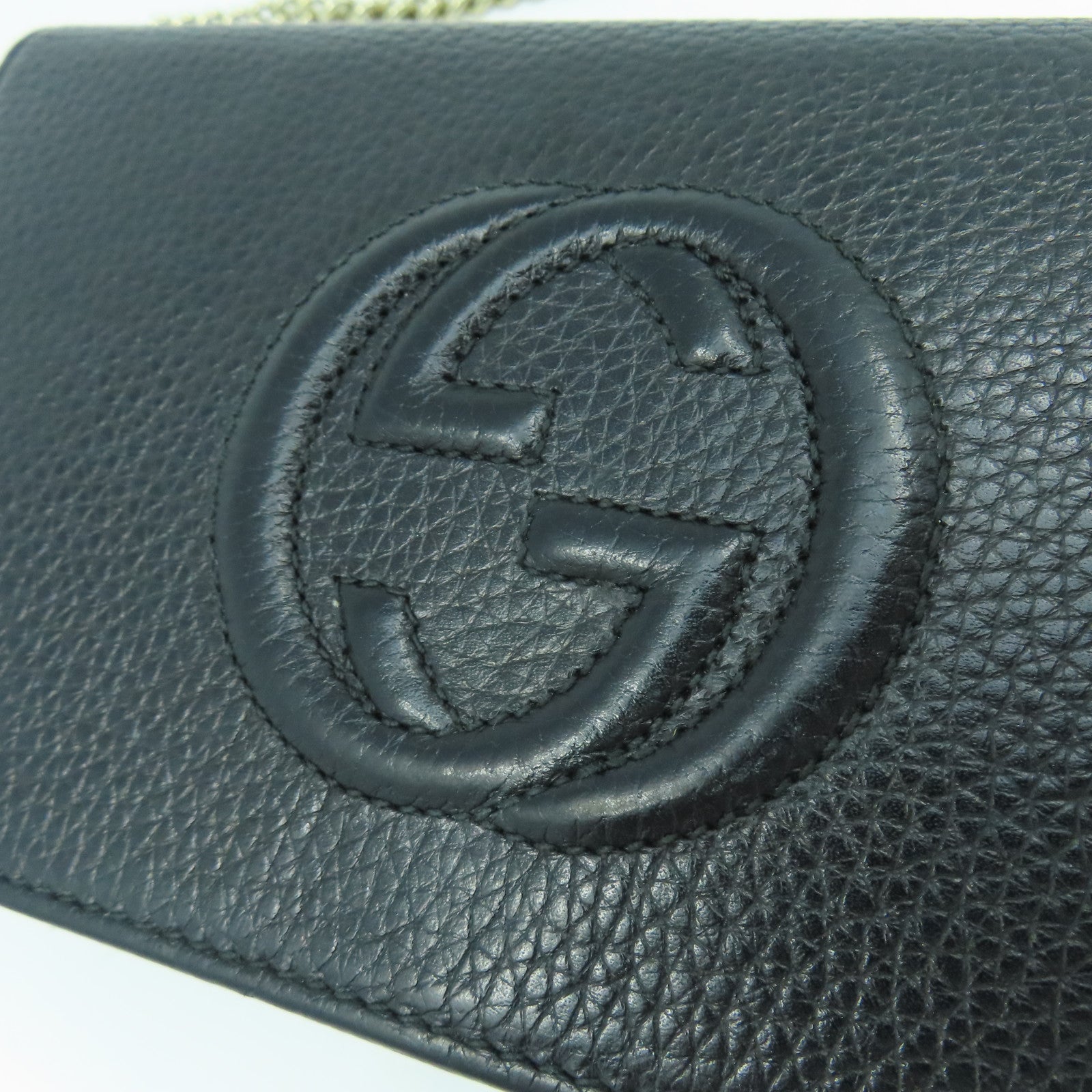 GUCCI 牛皮皮革Shoulder Bag金扣肩背袋黑色