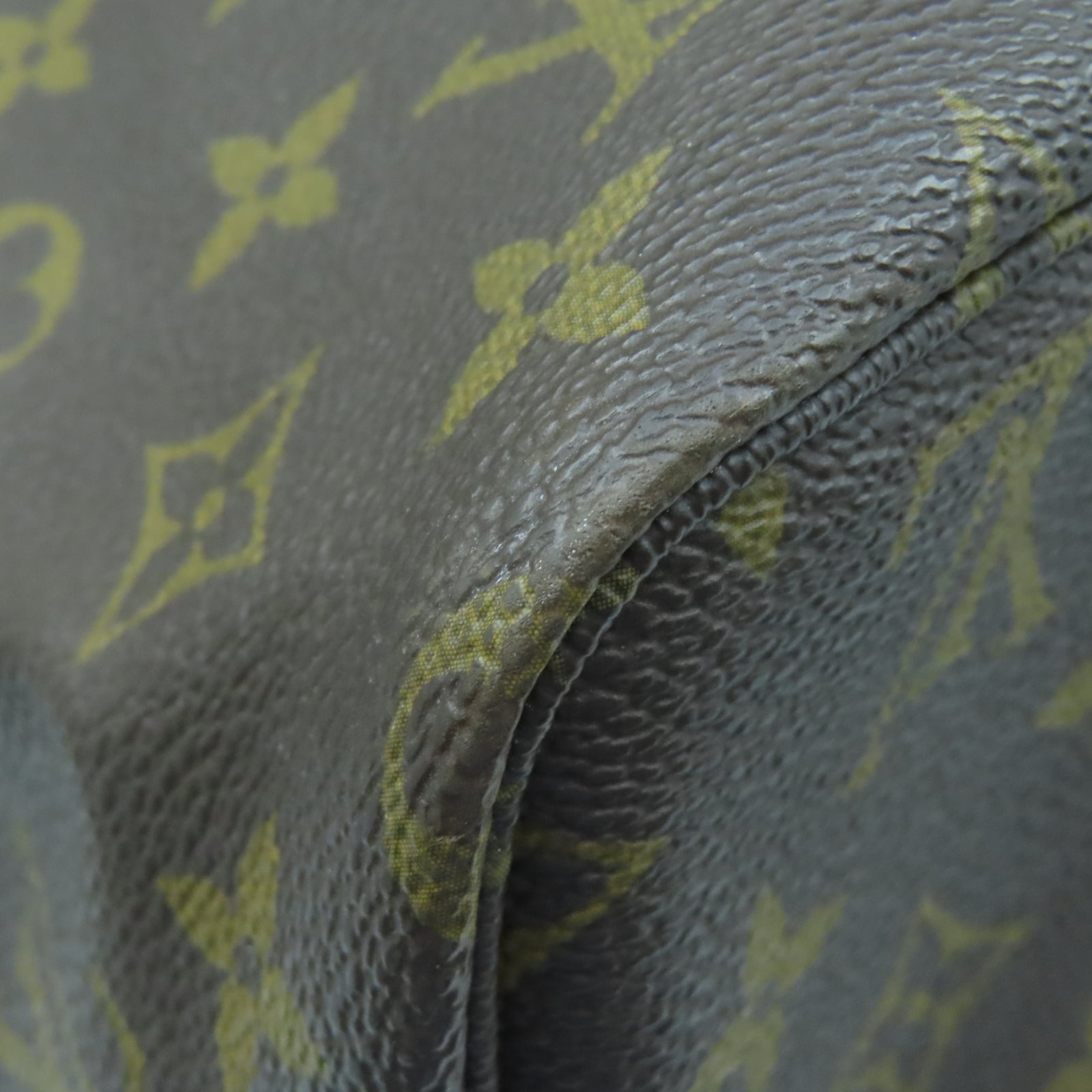 LOUIS VUITTON Monogram Neverfull GM金扣手挽袋棕色