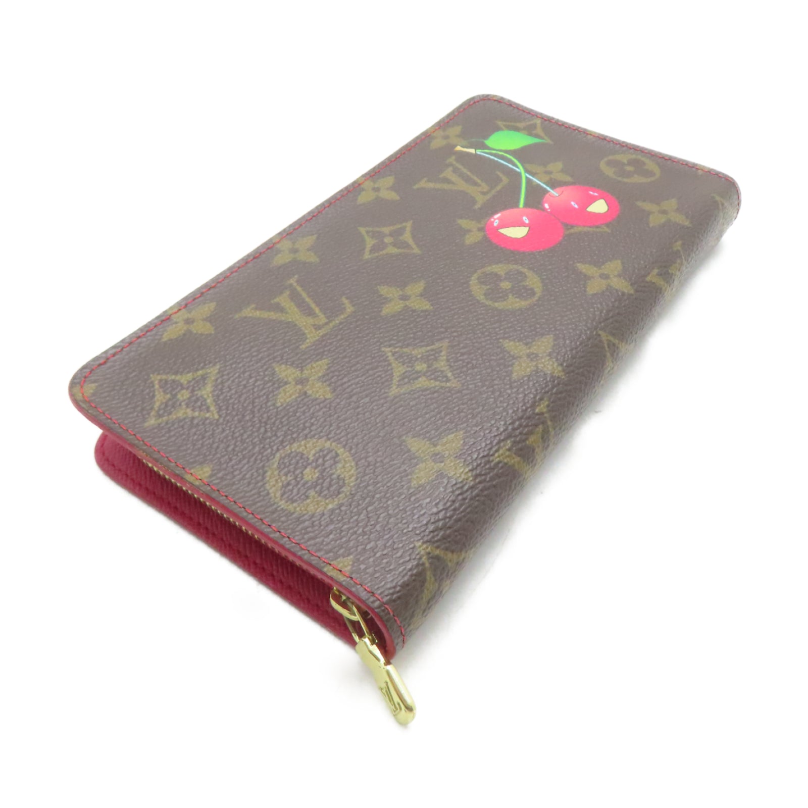 LOUIS VUITTON Monogram Porte Monnaie Zippy Wallet金扣長錢包啡色/紅色