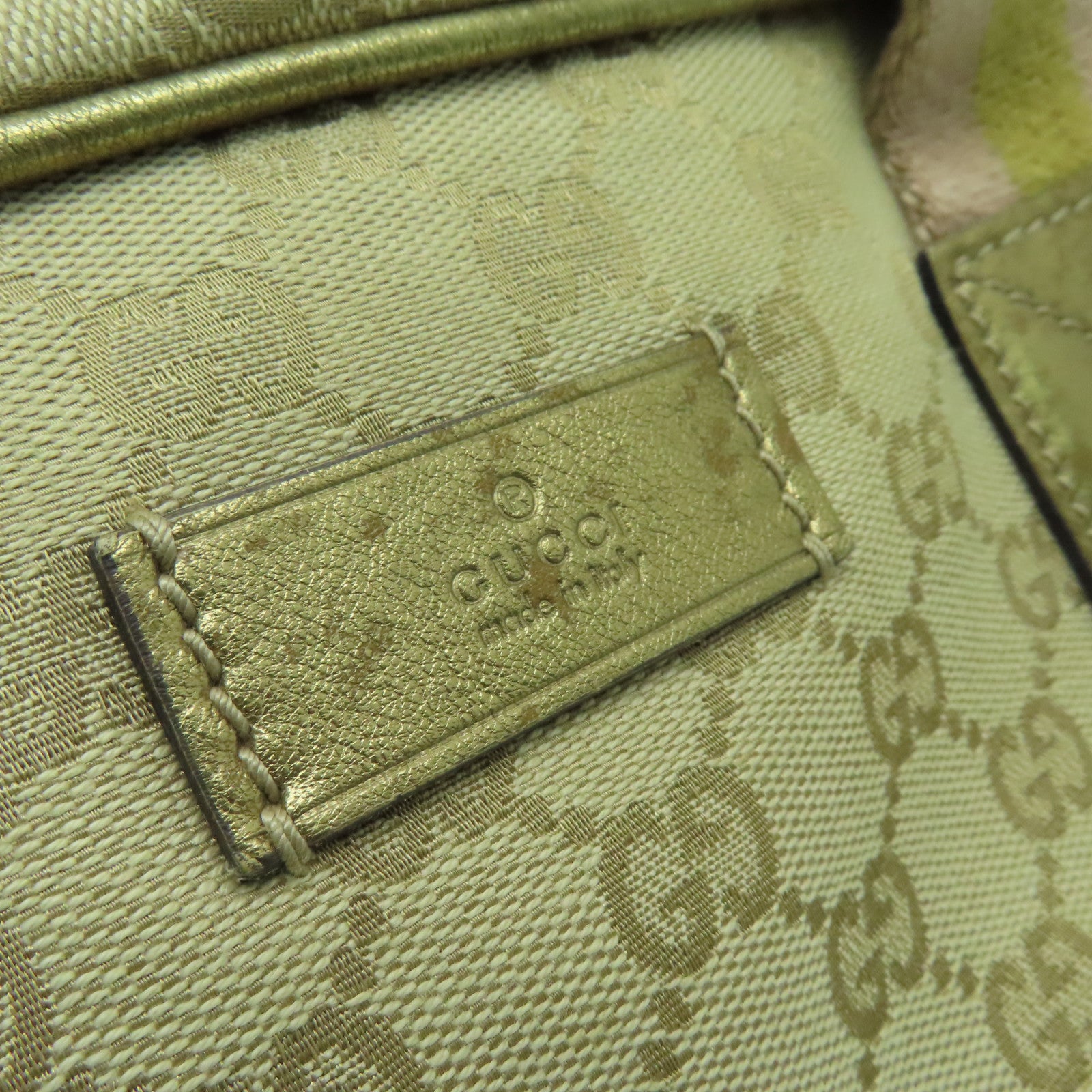 GUCCI 帆布Travelling Bag旅行袋金色/米色