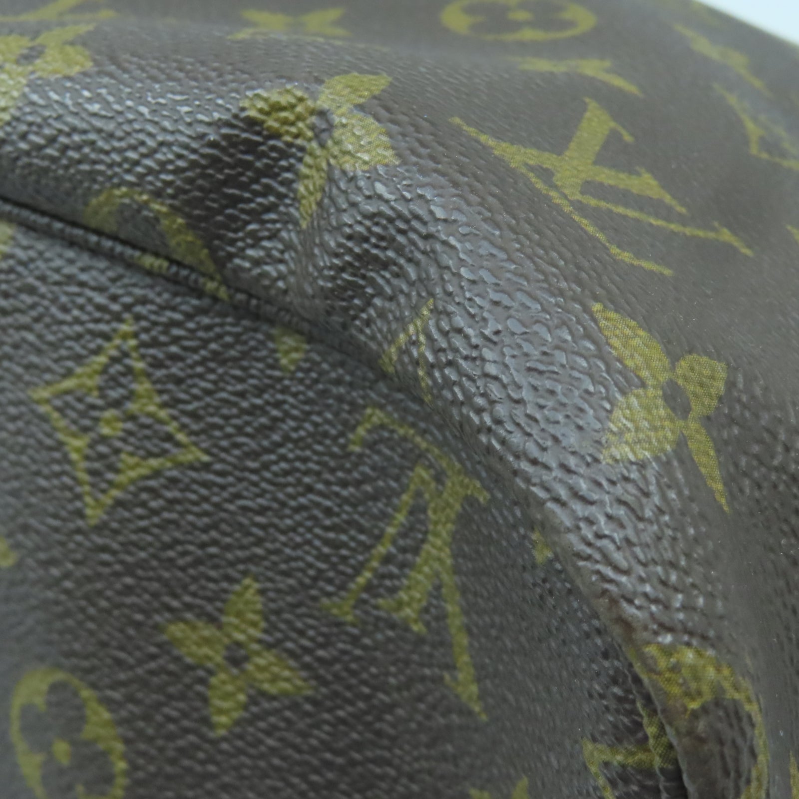 LOUIS VUITTON Monogram Neverfull GM金扣手挽袋棕色