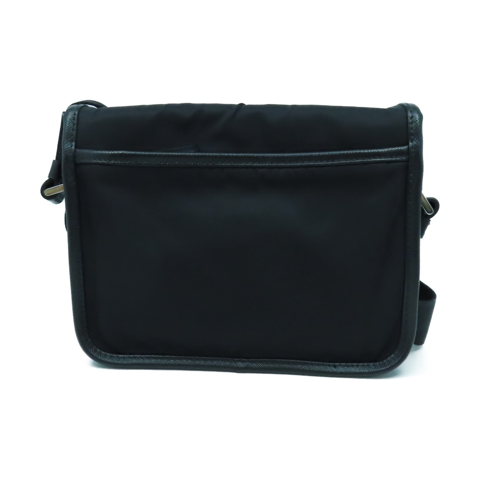 PRADA 尼龍Shoulder Bag銀扣肩背袋黑色