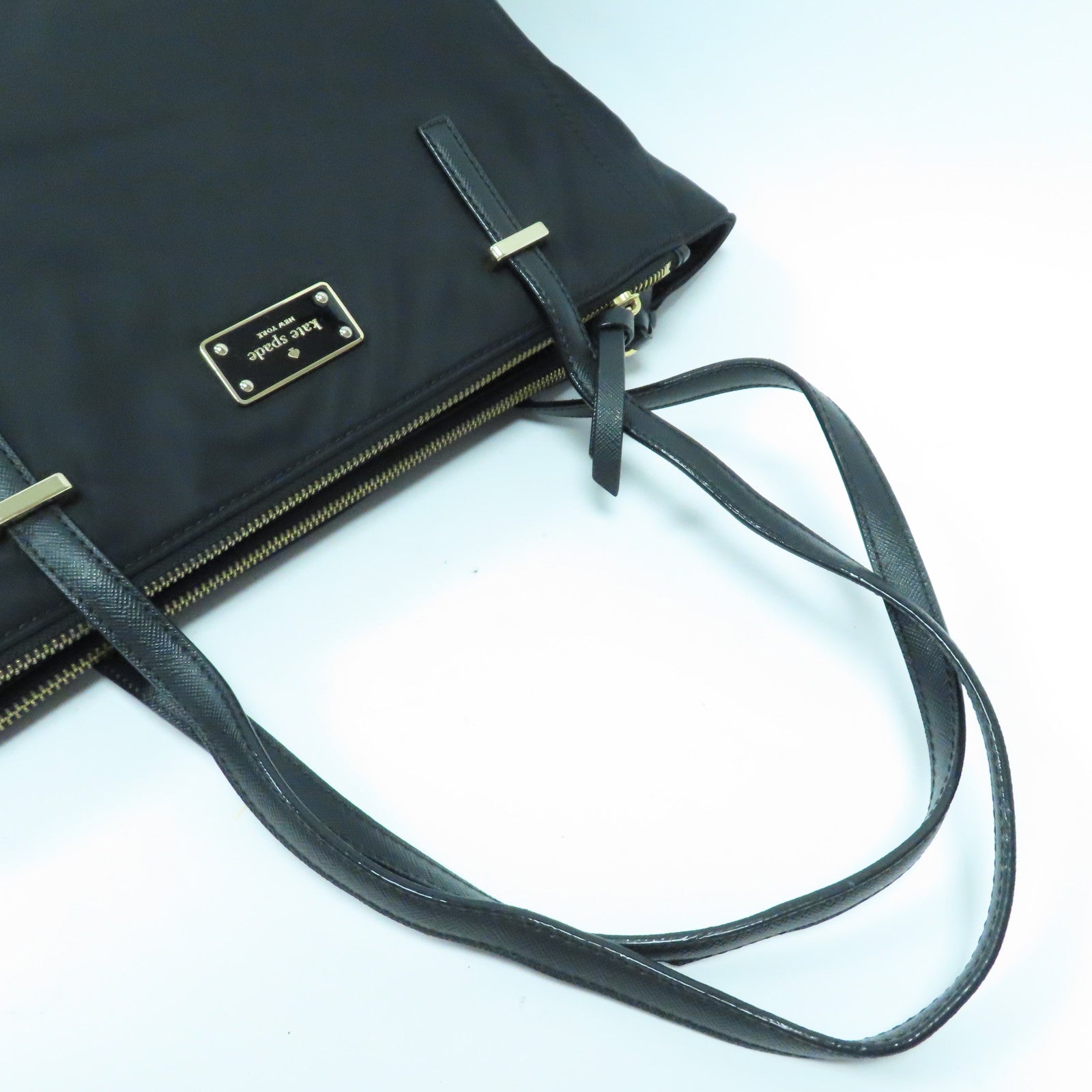 Kate Spade 尼龍Tote Bag金扣肩背袋黑色