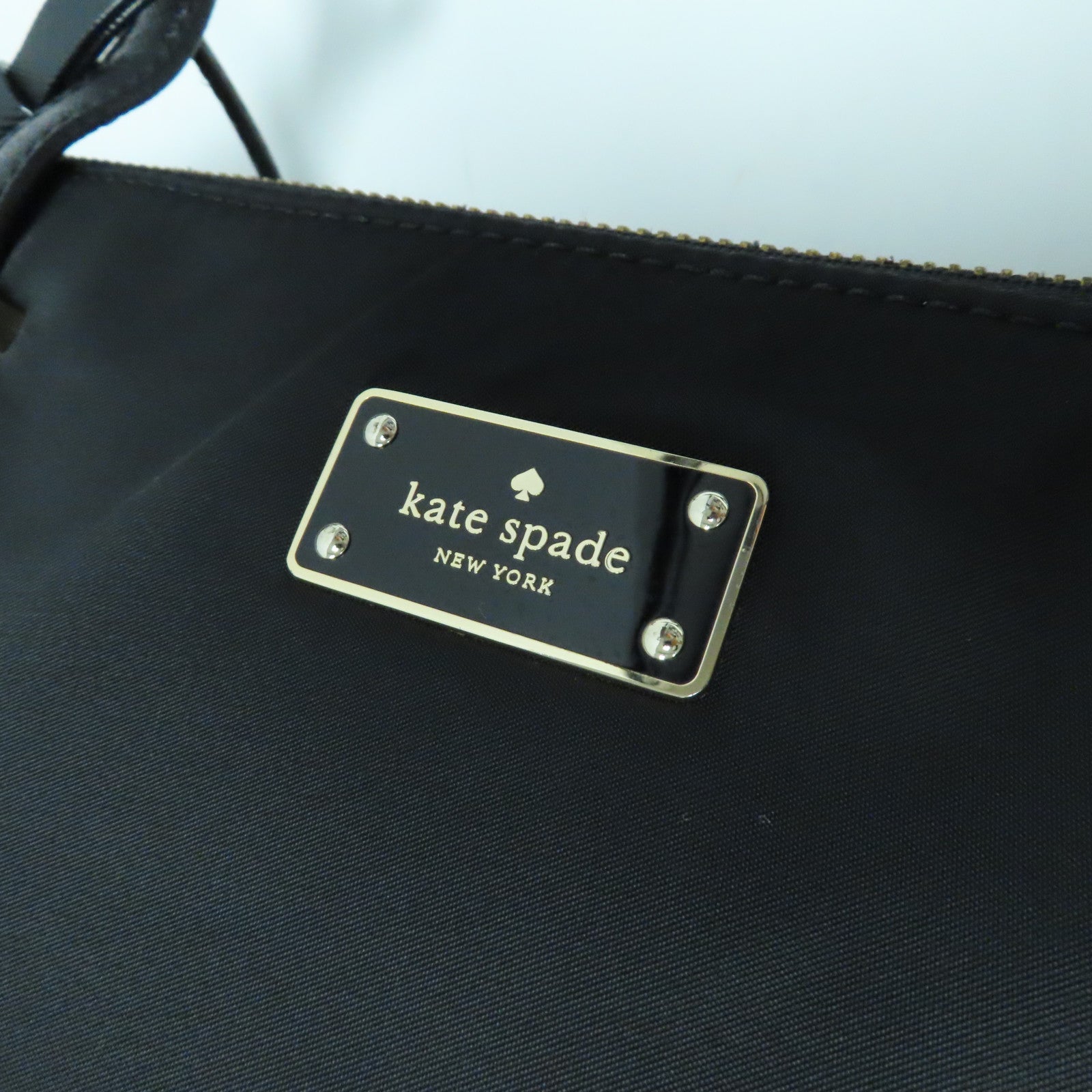 Kate Spade 尼龍Tote Bag金扣肩背袋黑色