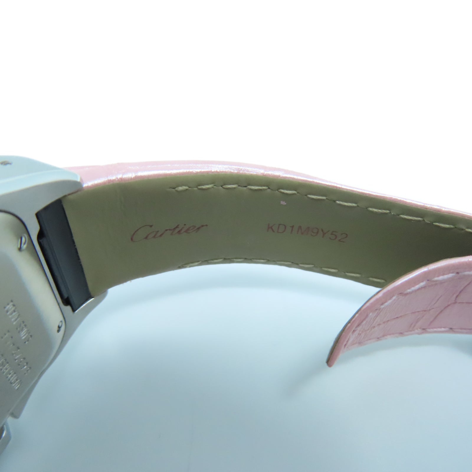 CARTIER Santos 100 33mm不鏽鋼/皮革手錶自動機芯白色