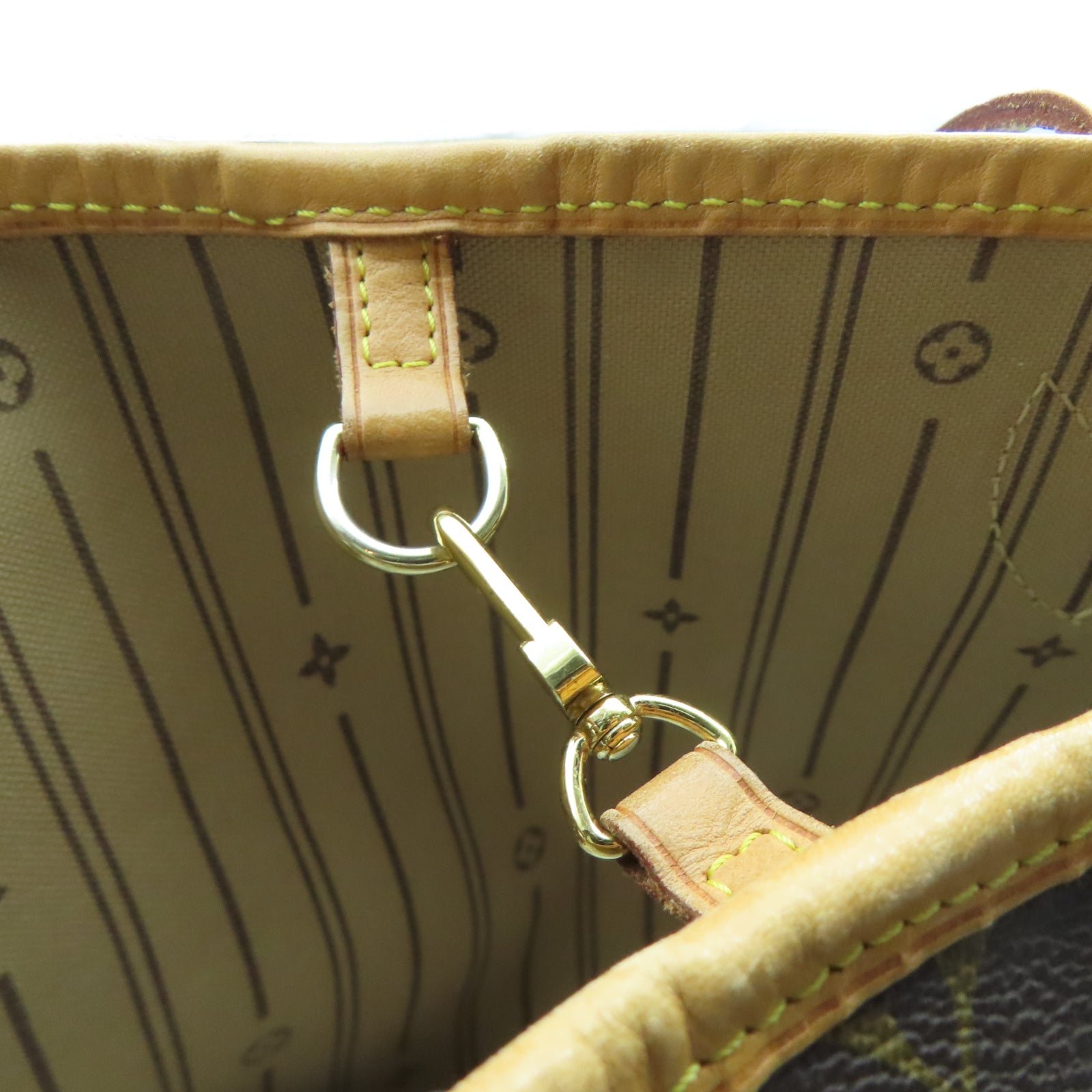 LOUIS VUITTON Monogram Neverfull GM金扣手挽袋棕色