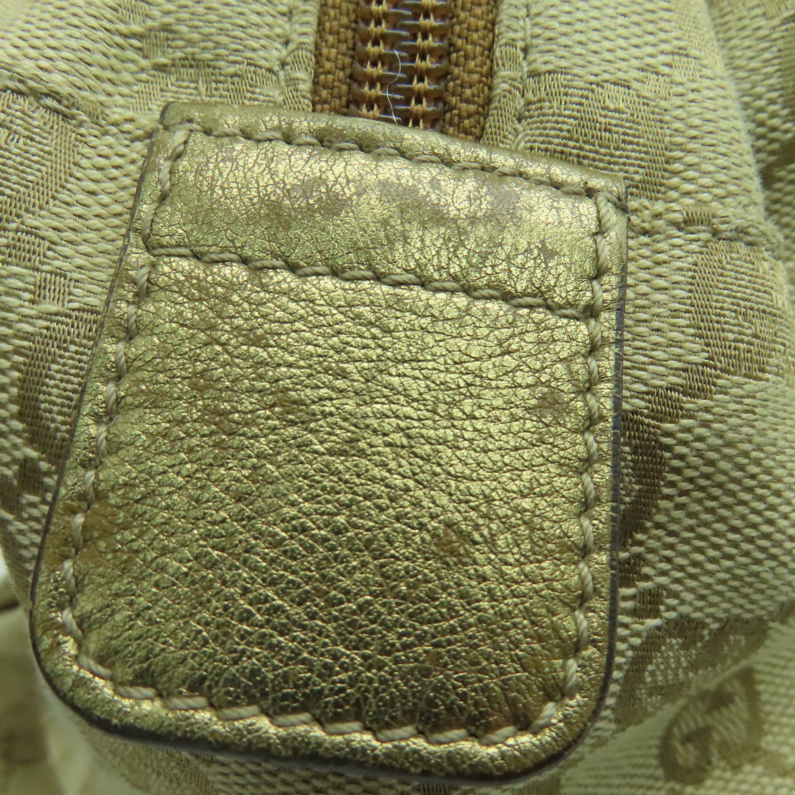 GUCCI 帆布Travelling Bag旅行袋金色/米色