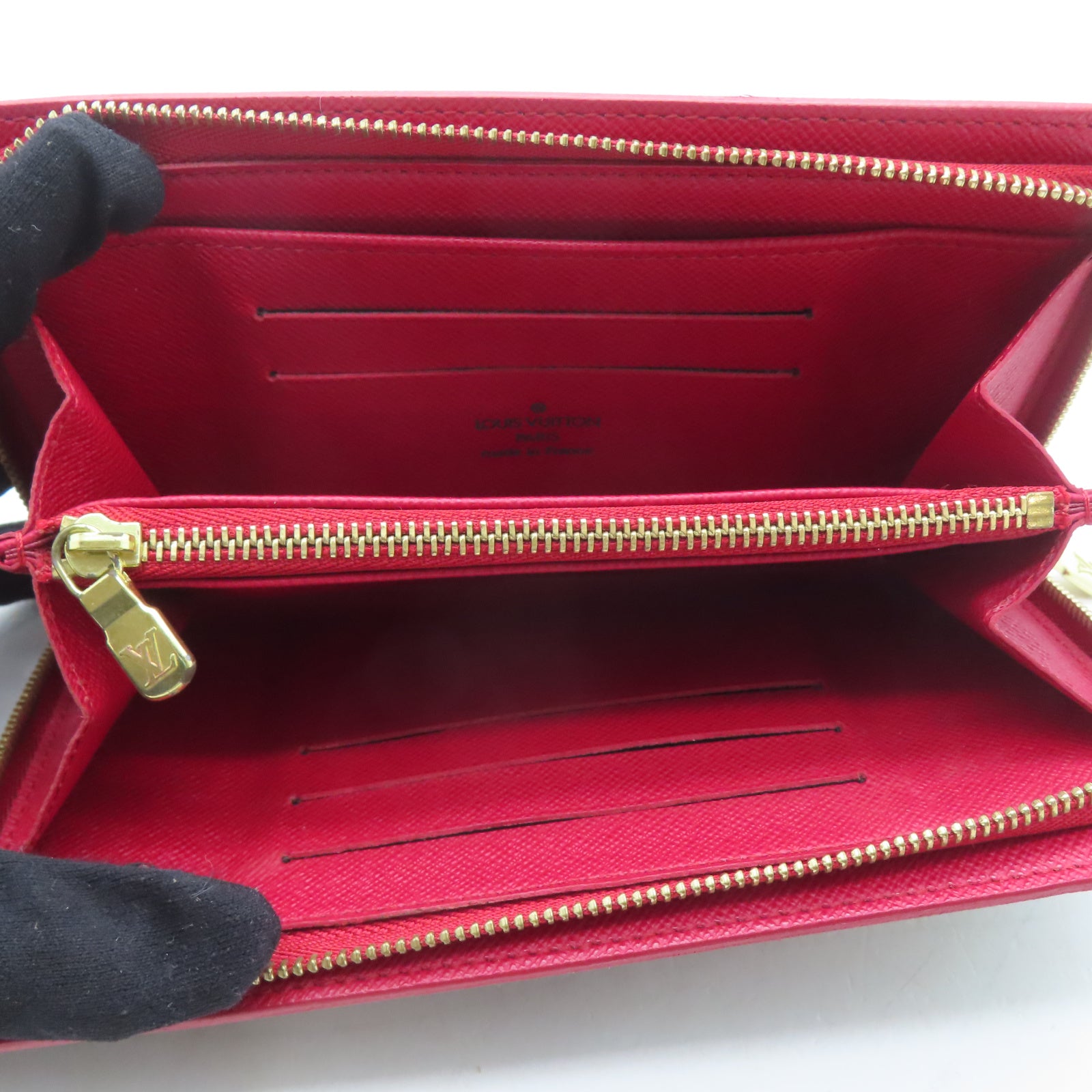 LOUIS VUITTON Monogram Porte Monnaie Zippy Wallet金扣長錢包啡色/紅色