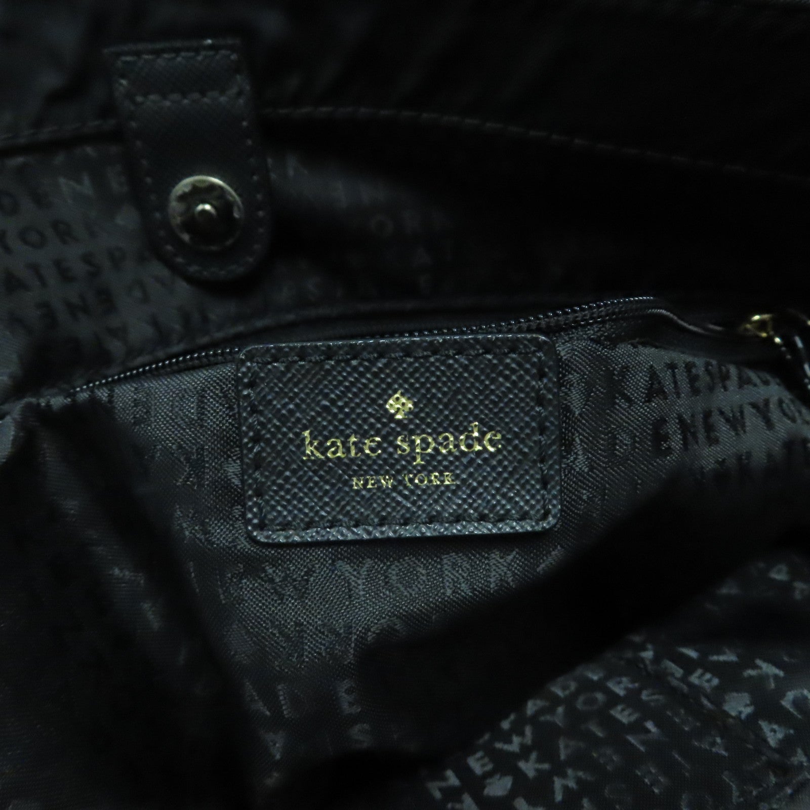 Kate Spade 尼龍Tote Bag金扣肩背袋黑色
