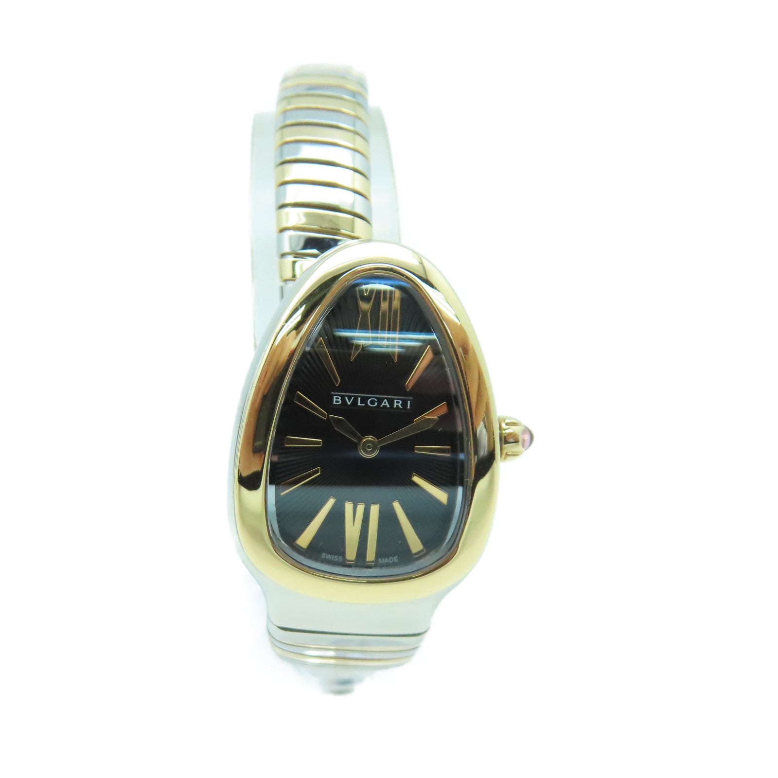 BVLGARI Serpenti Tubogas Watch18K玫瑰金手錶石英機芯黑色