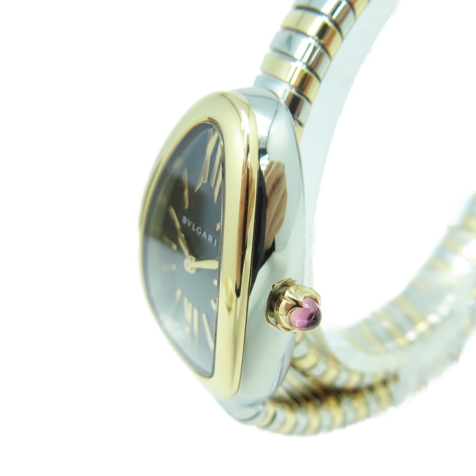 BVLGARI Serpenti Tubogas Watch18K玫瑰金手錶石英機芯黑色