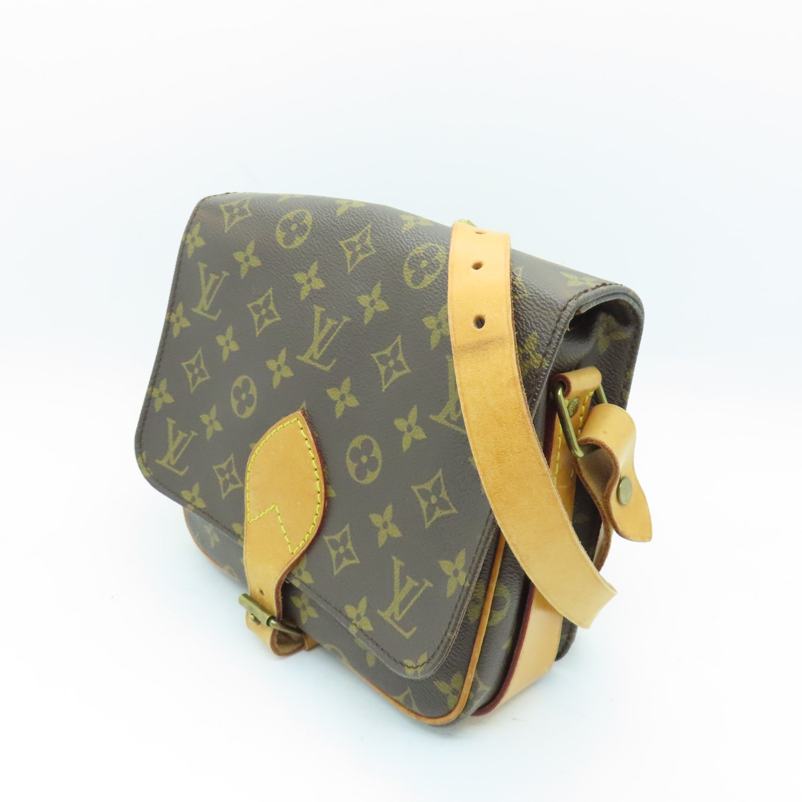 LOUIS VUITTON Monogrram Cartouchiere金扣肩背袋啡色