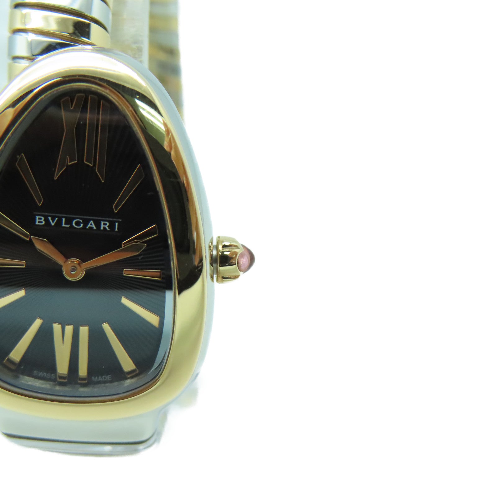 BVLGARI Serpenti Tubogas Watch18K玫瑰金手錶石英機芯黑色