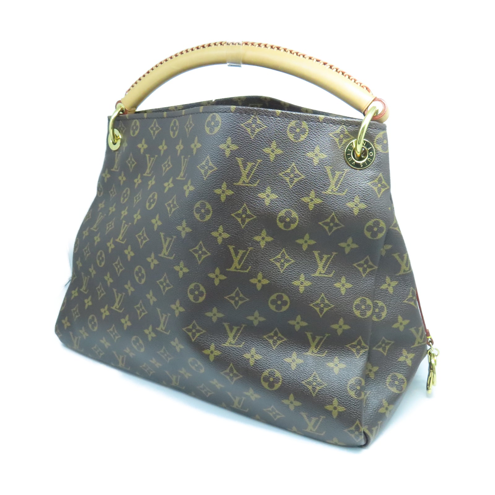 LOUIS VUITTON Monogram Artsy MM金扣手挽袋棕色