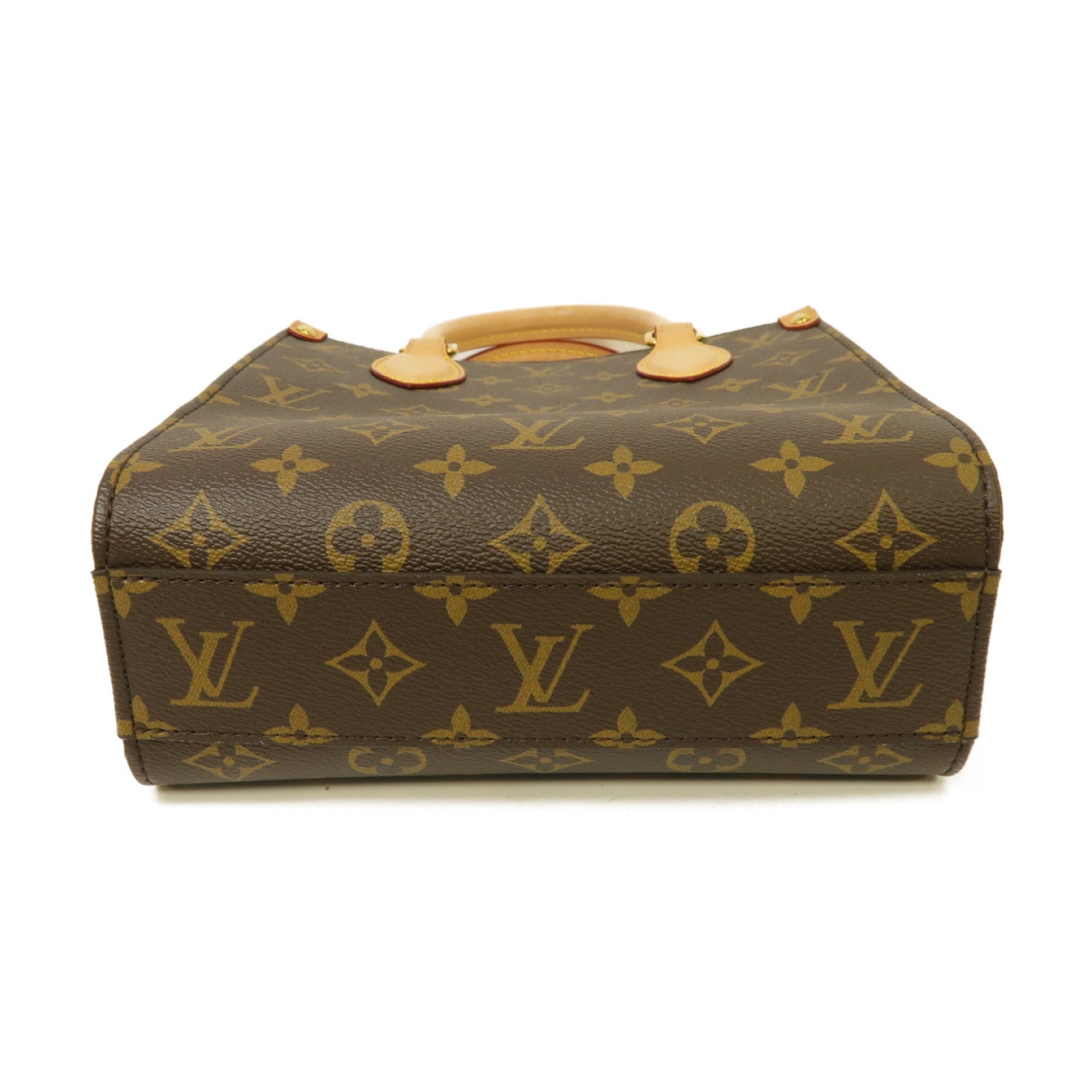 LOUIS VUITTON Monogram Sac Plat BB金扣手挽肩背兩用袋啡色