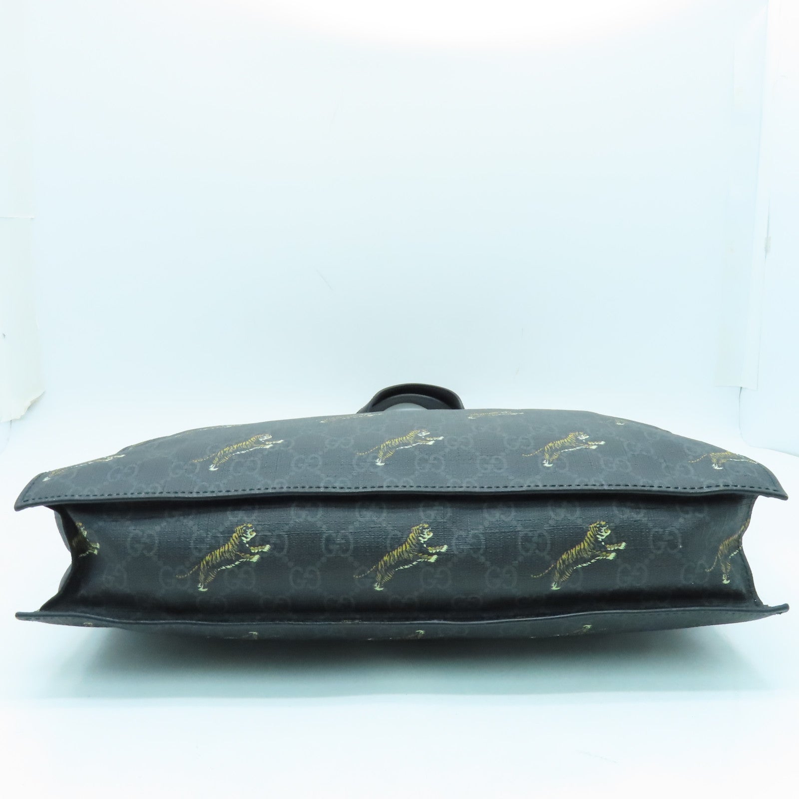 GUCCI 塗層帆布SS Supeme Tote Bag銀扣手挽袋黑色