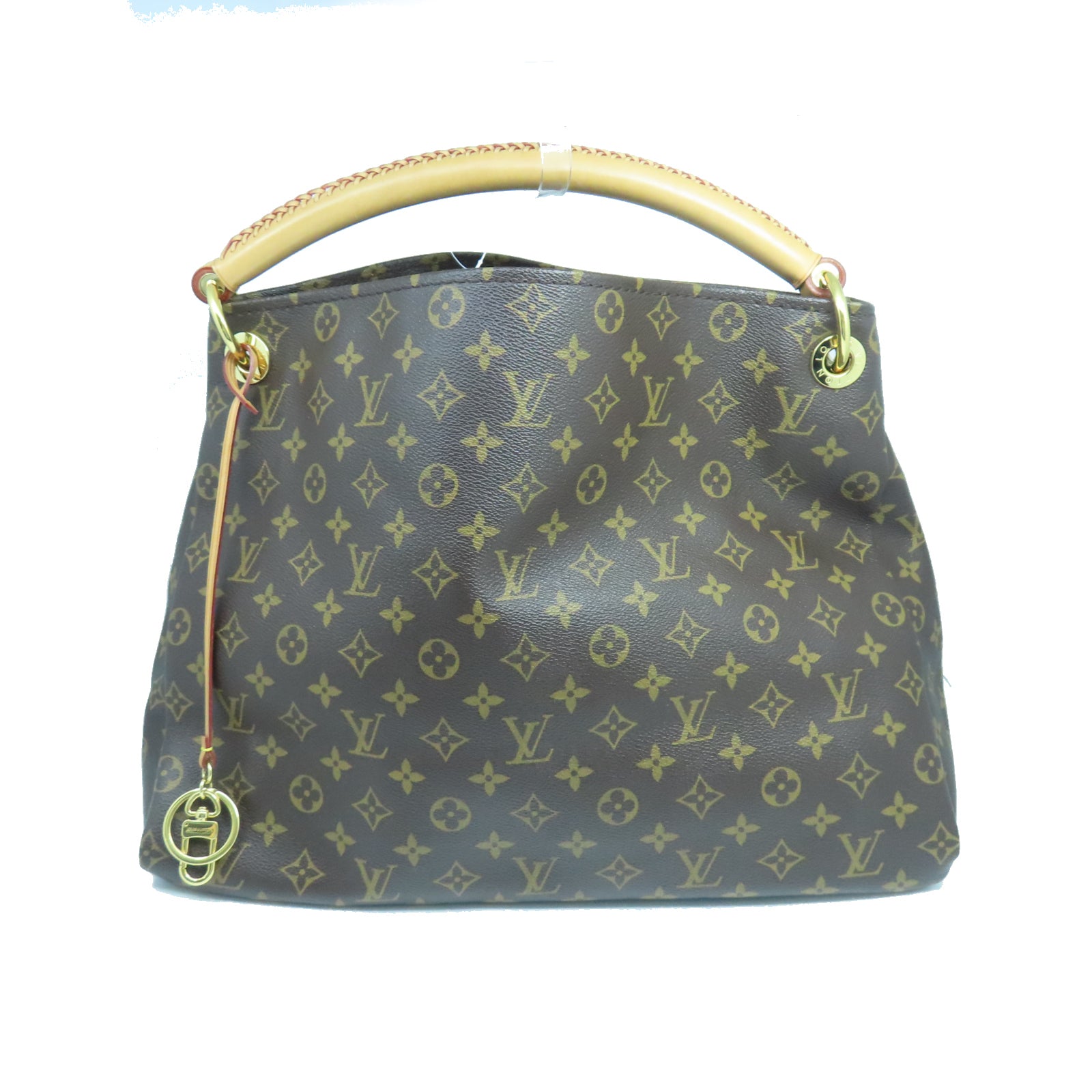 LOUIS VUITTON Monogram Artsy MM金扣手挽袋棕色