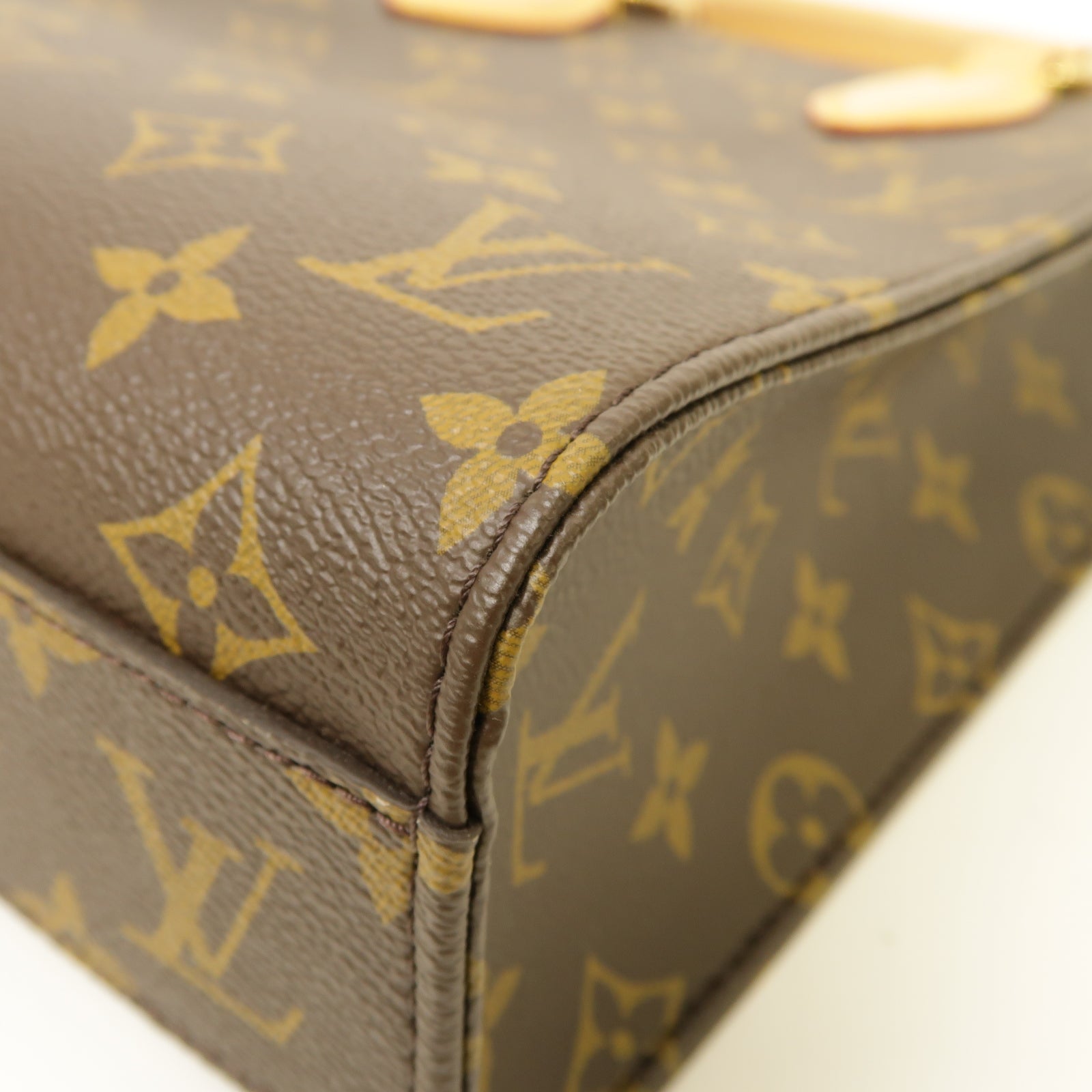 LOUIS VUITTON Monogram Sac Plat BB金扣手挽肩背兩用袋啡色
