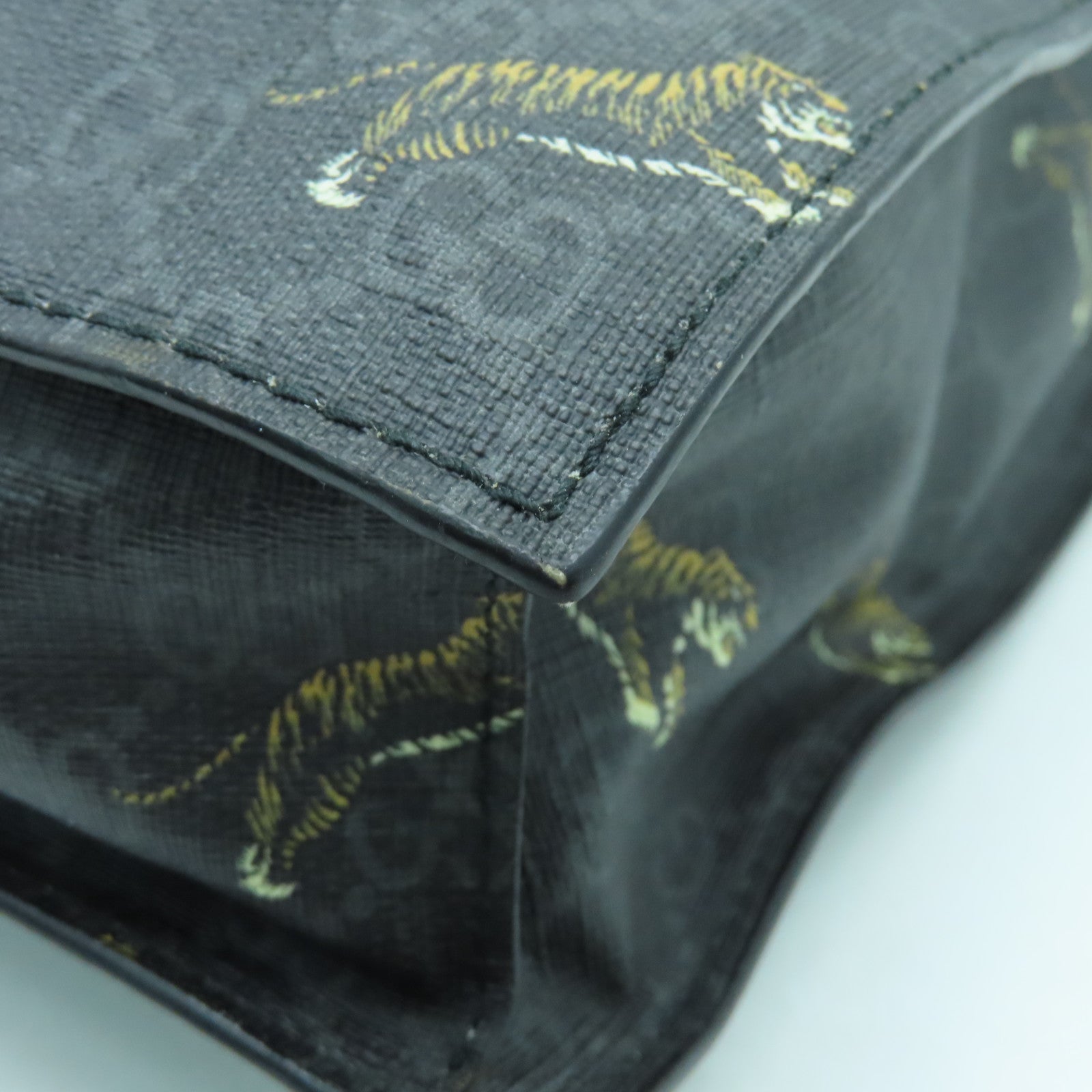 GUCCI 塗層帆布SS Supeme Tote Bag銀扣手挽袋黑色