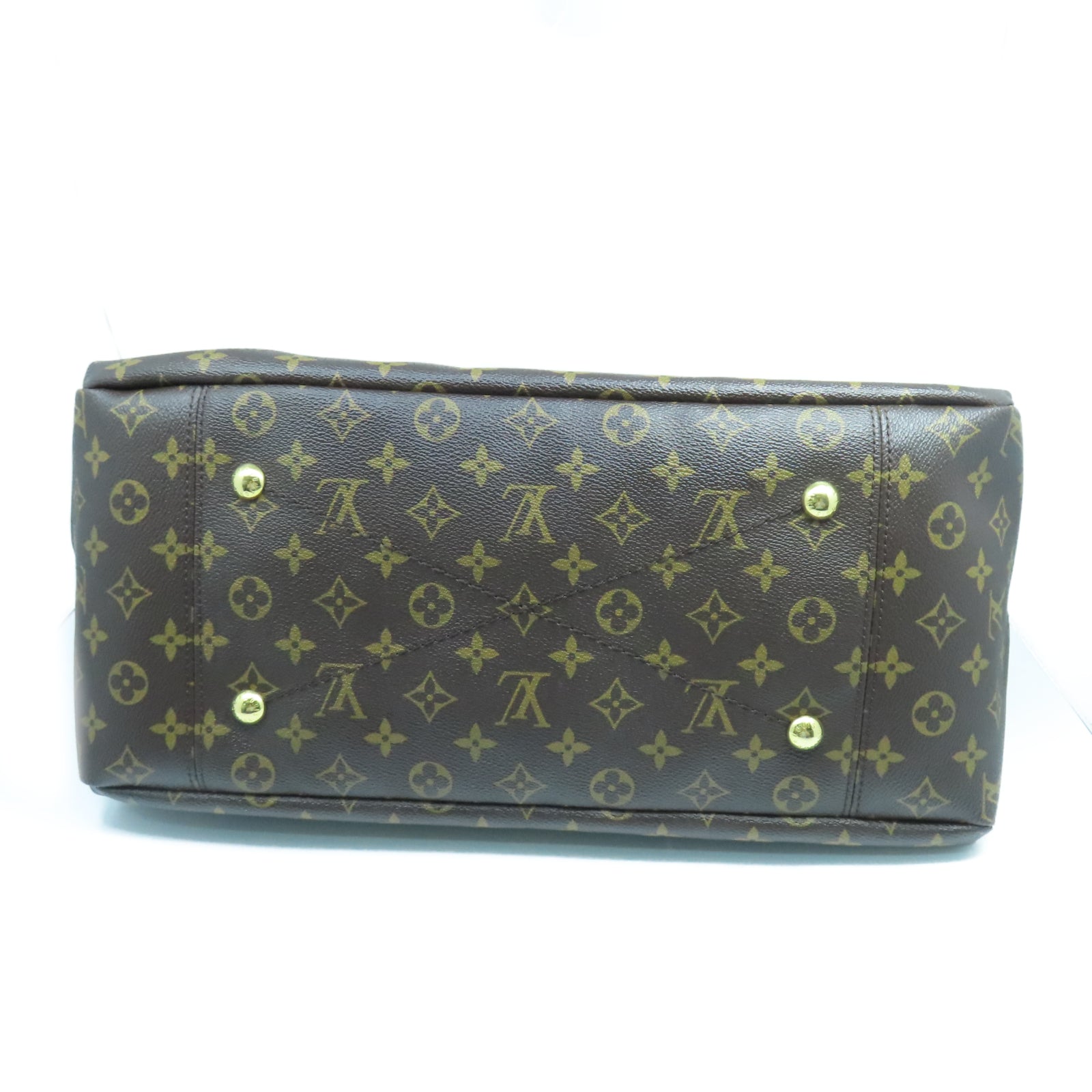 LOUIS VUITTON Monogram Artsy MM金扣手挽袋棕色