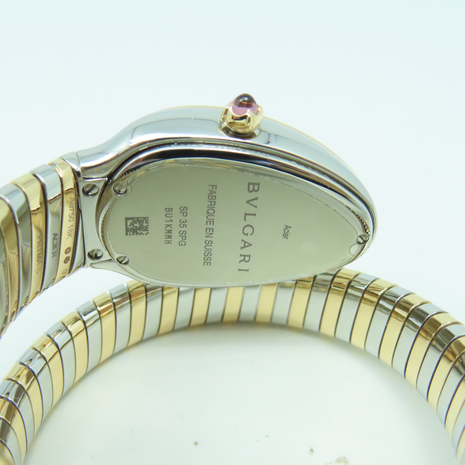 BVLGARI Serpenti Tubogas Watch18K玫瑰金手錶石英機芯黑色
