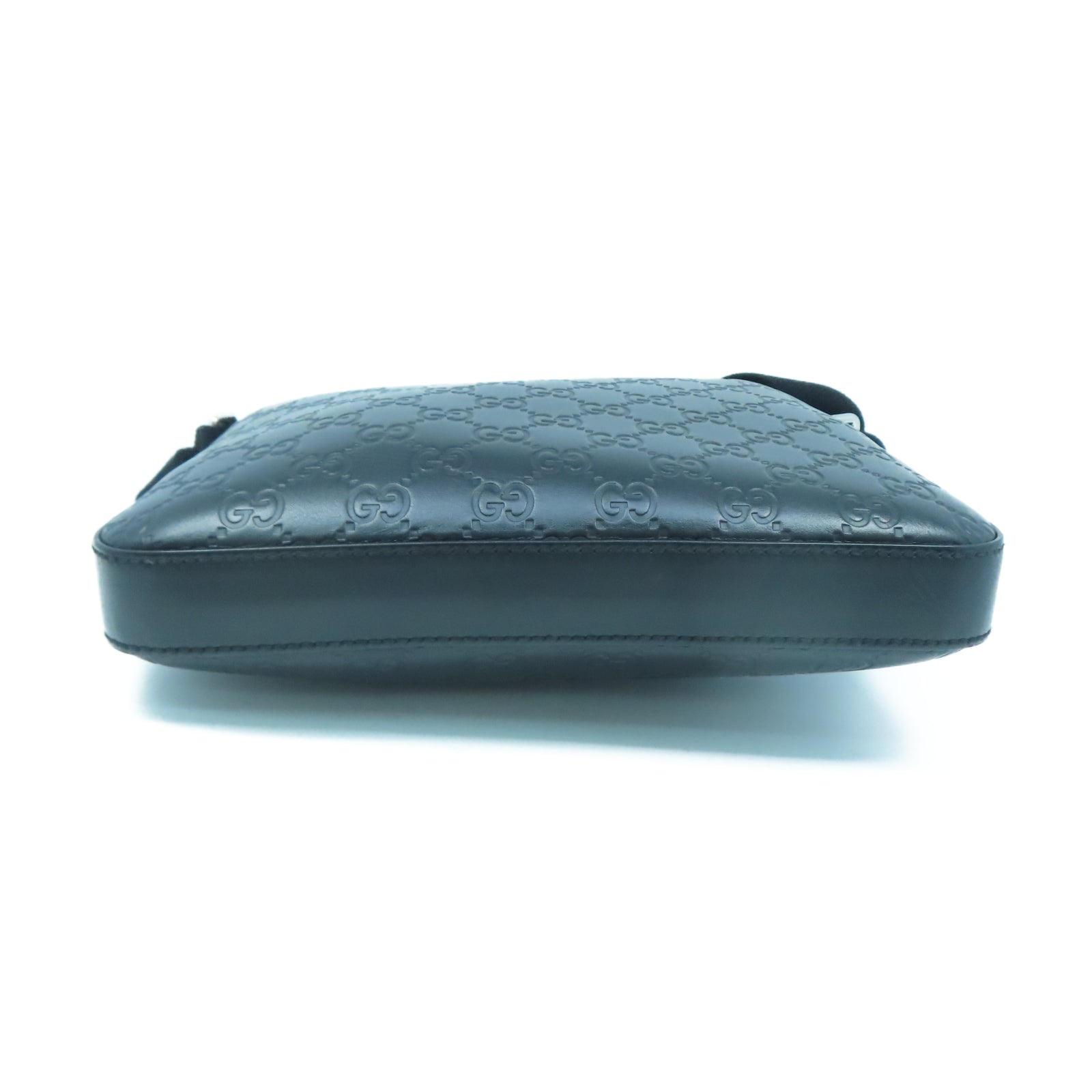 GUCCI 牛皮皮革Shoulder Bag銀扣肩背袋黑色