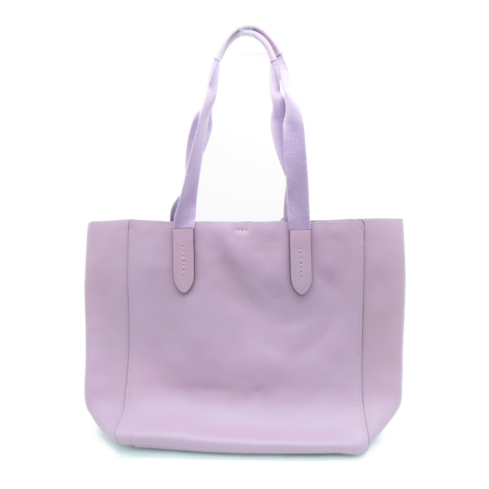 COACH 牛皮皮革Tote Bag銀扣手挽袋紫色