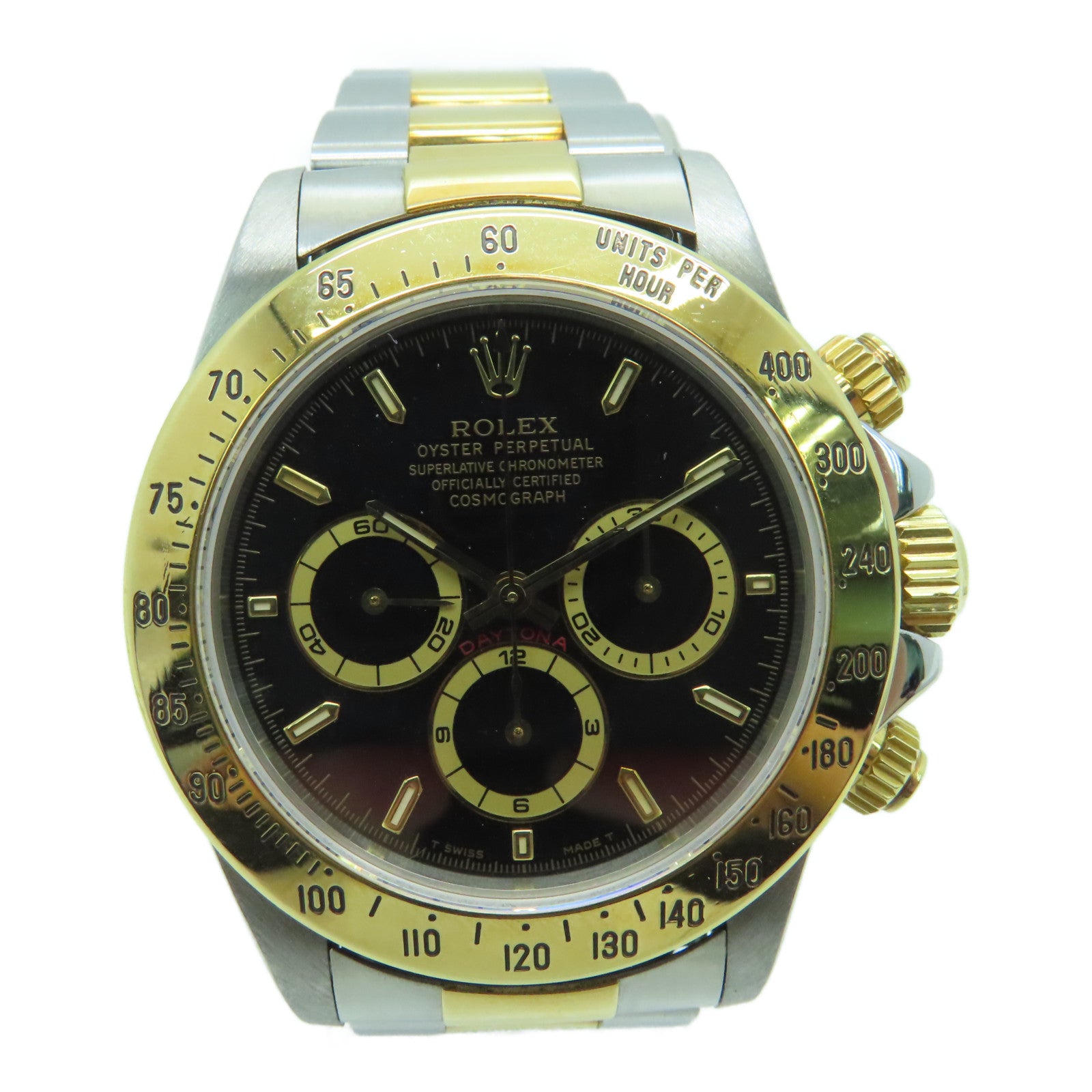 ROLEX Daytona Stainless Steel/18K Gold Watch Automatic Movement Black