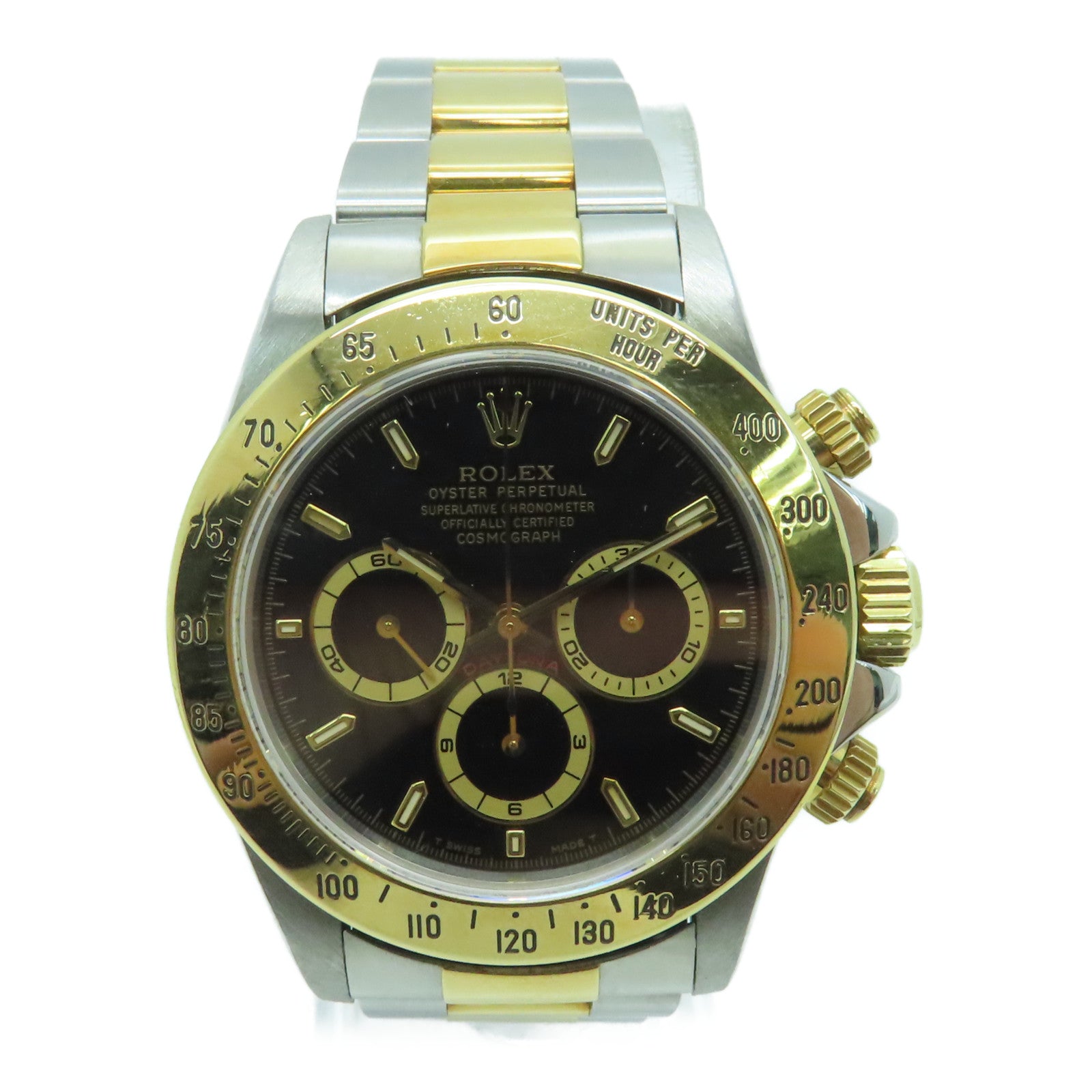 ROLEX Daytona Stainless Steel/18K Gold Watch Automatic Movement Black
