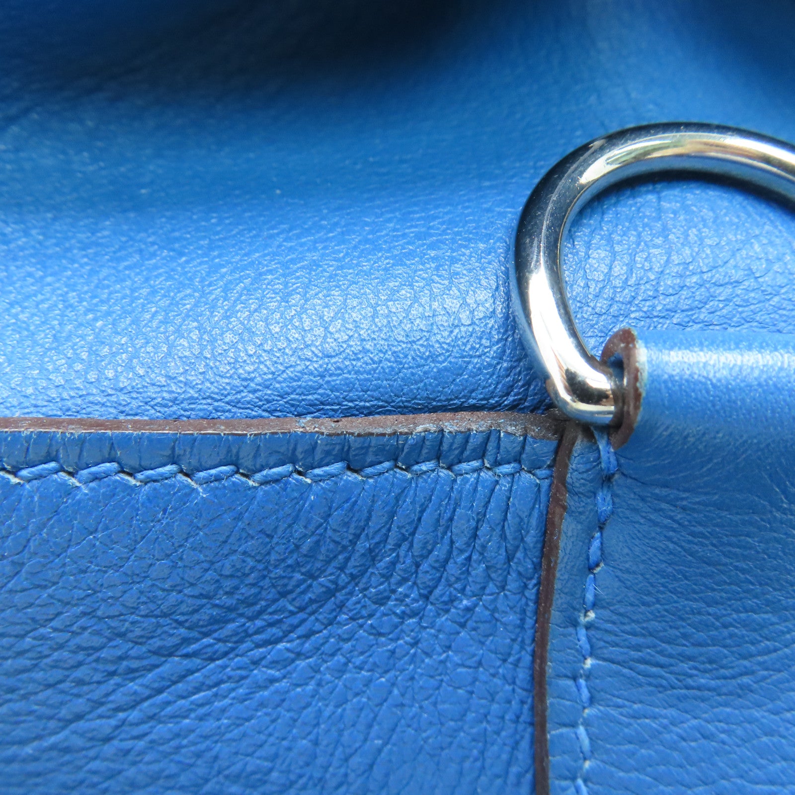 HERMES [Sharp Discount] Swift Leather Toolbox 26 Silver Buckle Handle Shoulder Backpack Duck Blue/Colvert