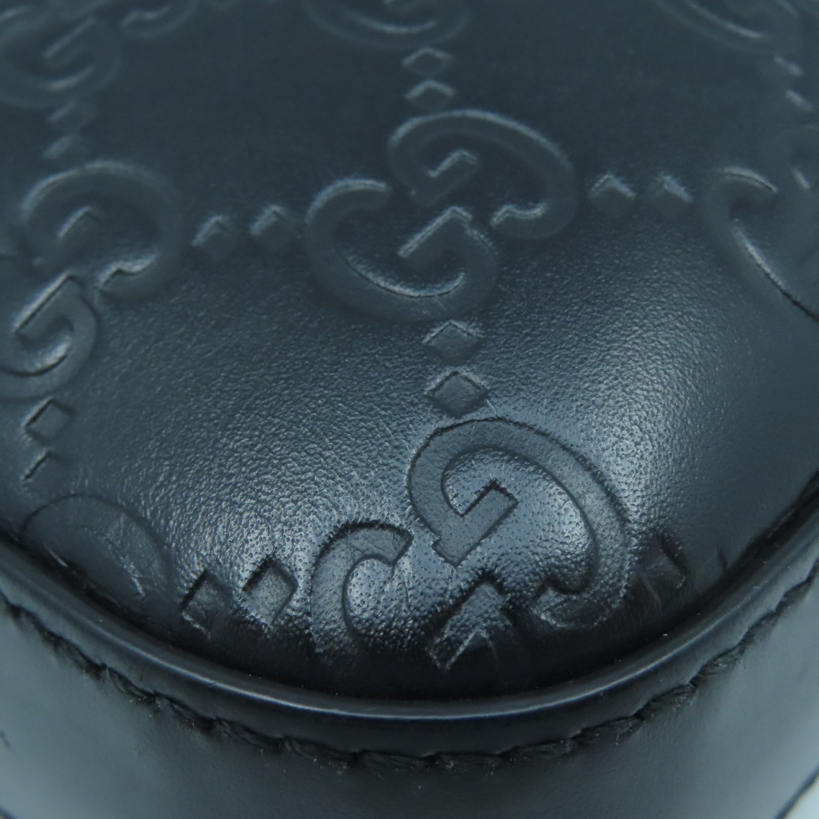 GUCCI 牛皮皮革Shoulder Bag銀扣肩背袋黑色