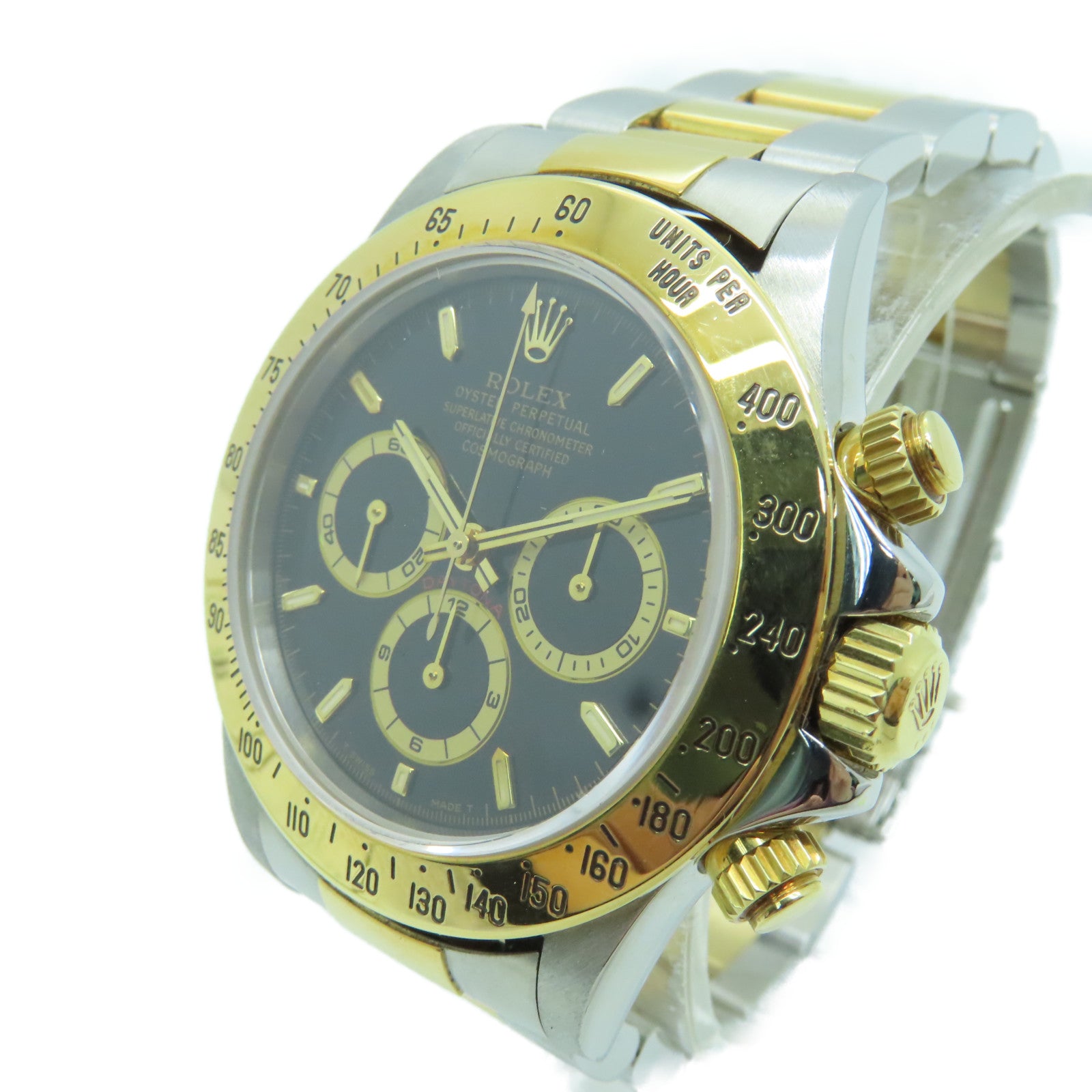 ROLEX Daytona Stainless Steel/18K Gold Watch Automatic Movement Black