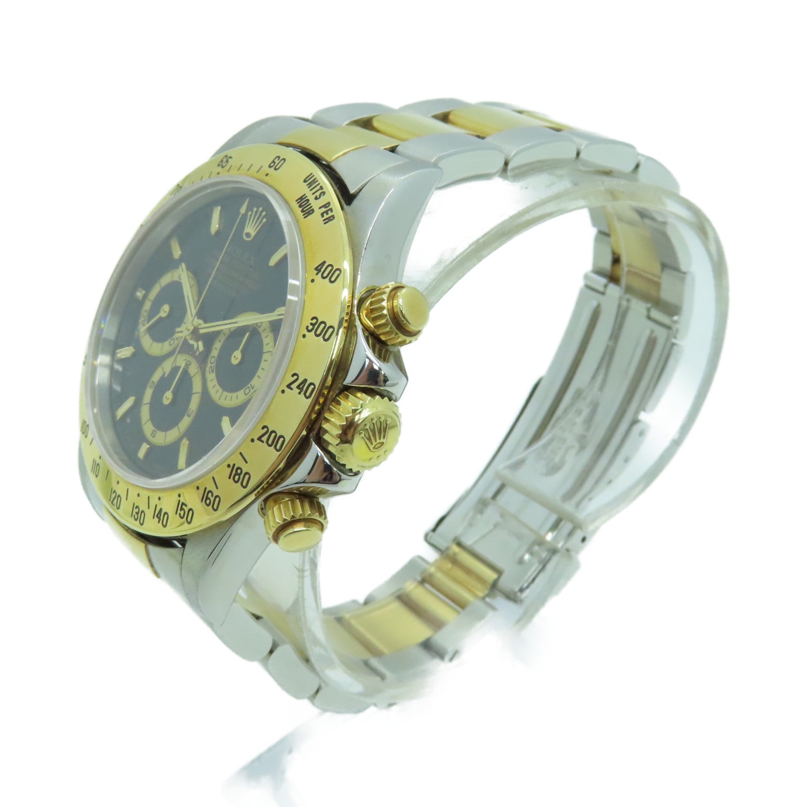 ROLEX Daytona Stainless Steel/18K Gold Watch Automatic Movement Black