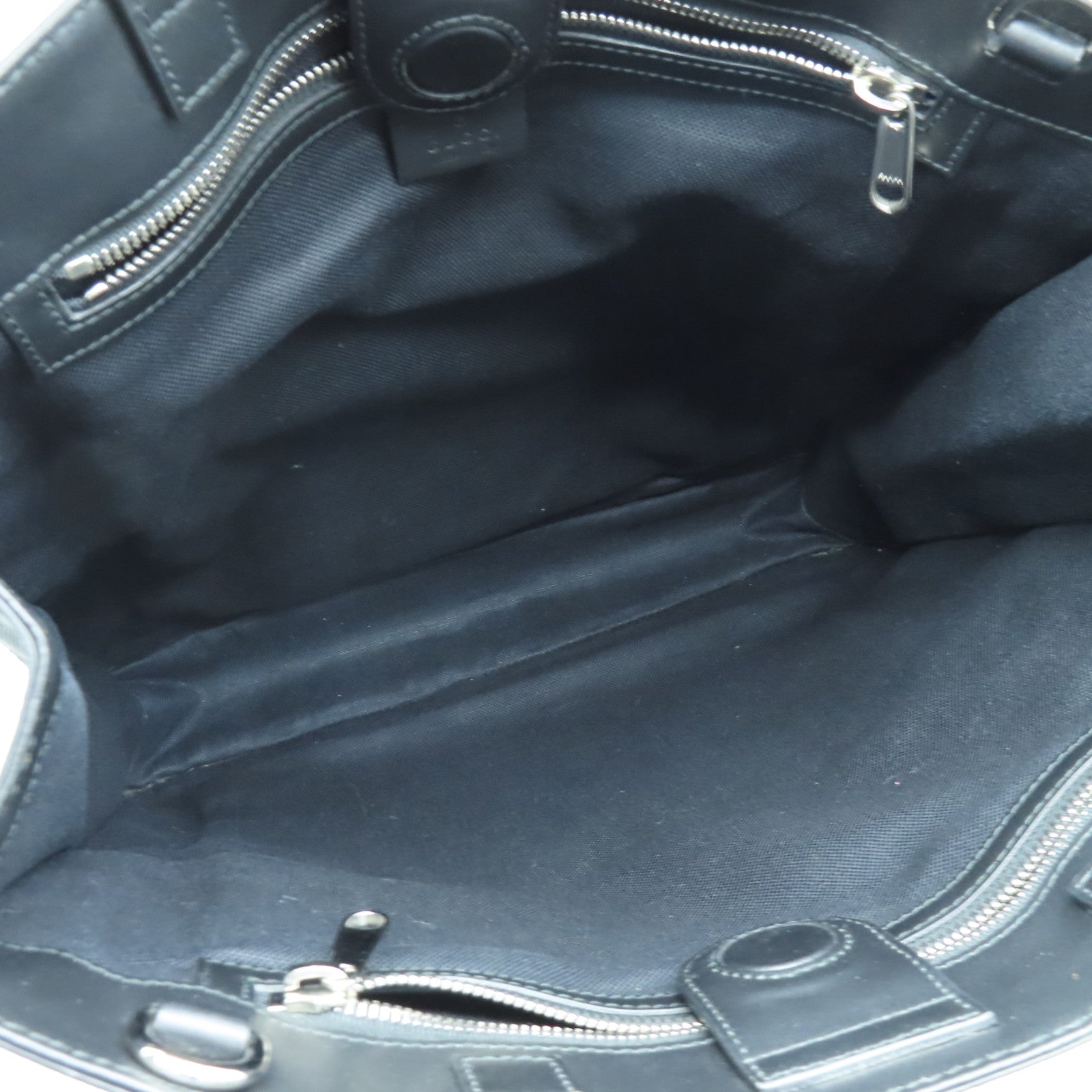 GUCCI 塗層帆布SS Supeme Tote Bag銀扣手挽袋黑色