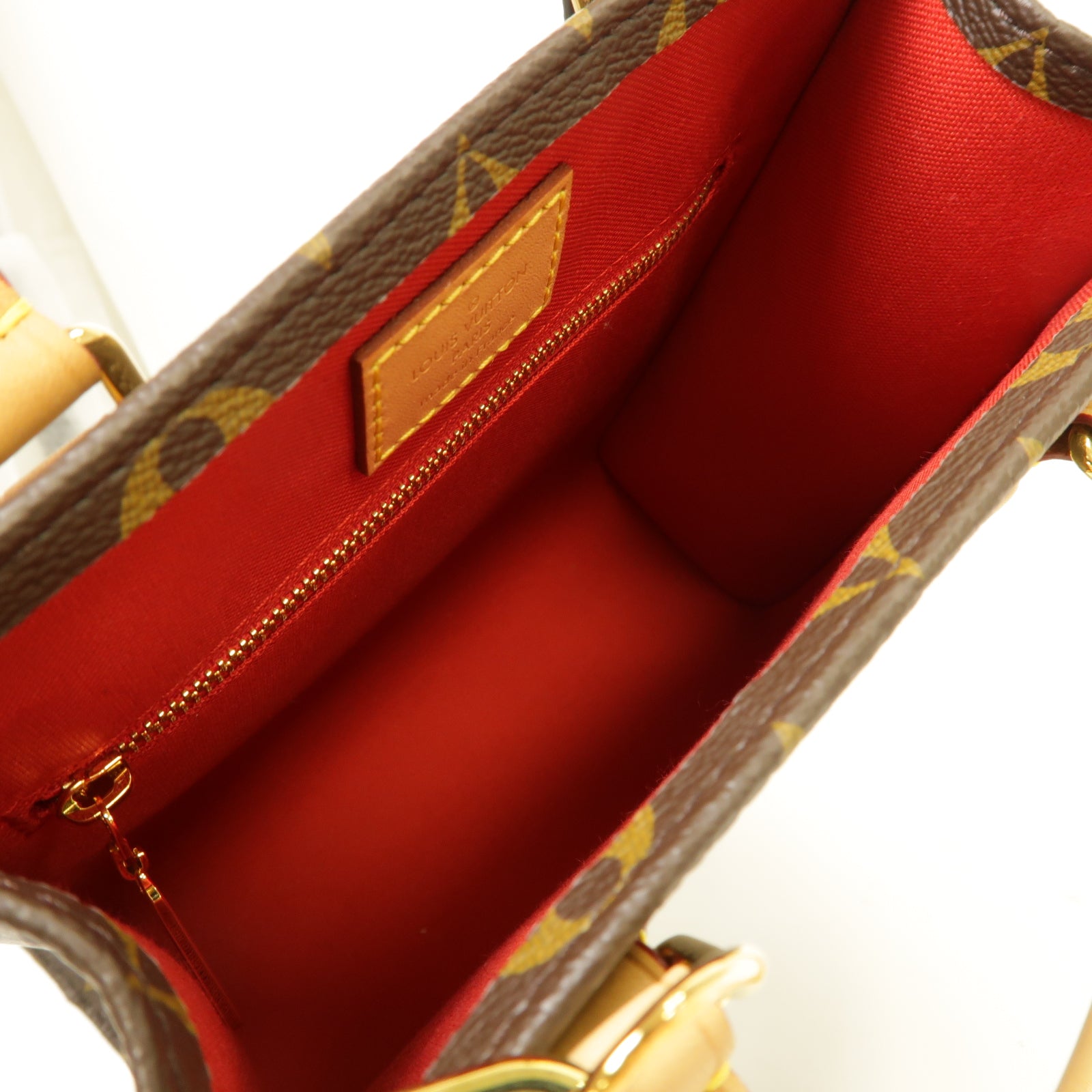 LOUIS VUITTON Monogram Sac Plat BB金扣手挽肩背兩用袋啡色