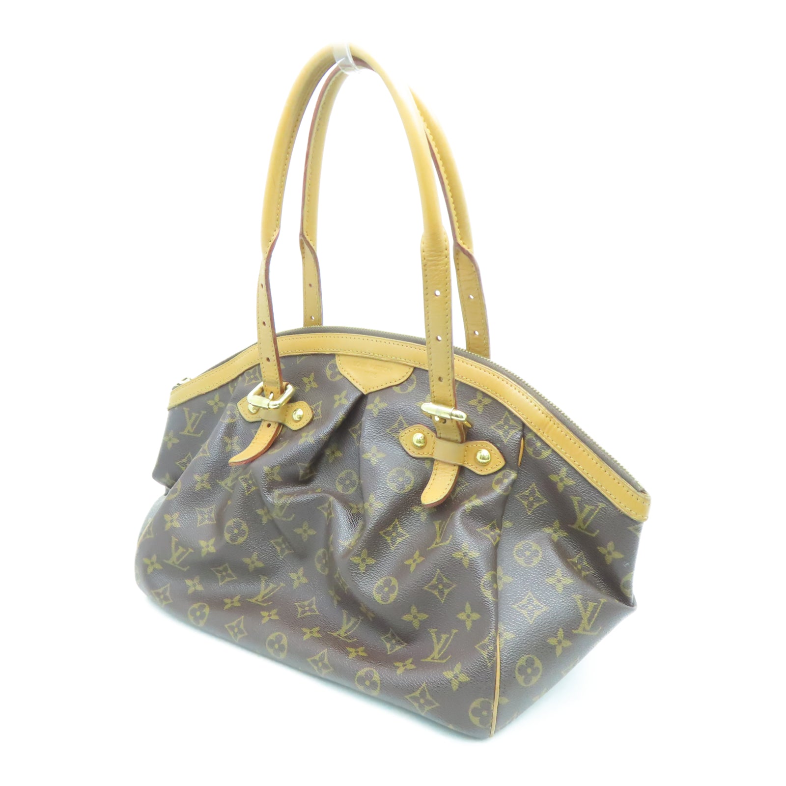 LOUIS VUITTON Monogram Tivoli GM金扣手挽袋棕色