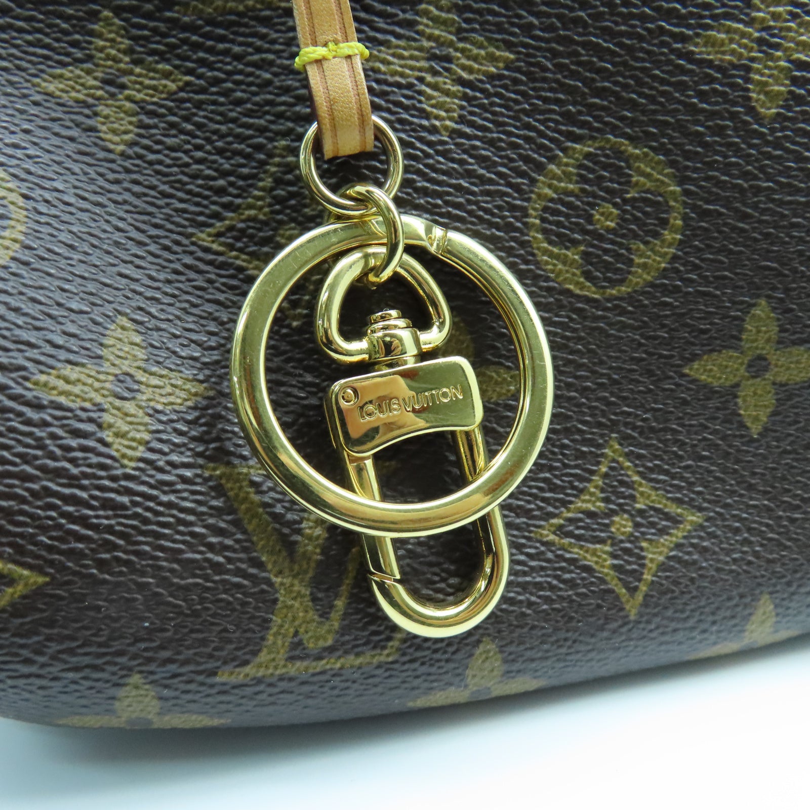 LOUIS VUITTON Monogram Artsy MM金扣手挽袋棕色