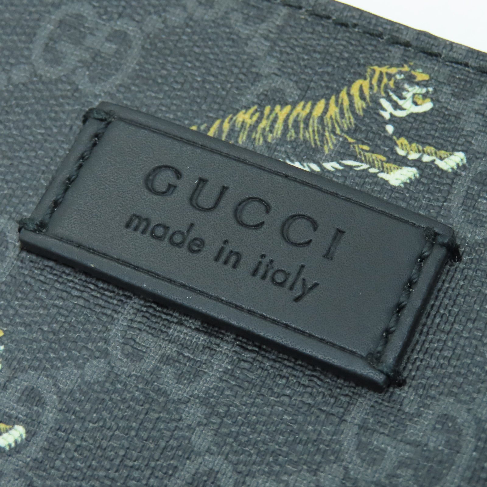 GUCCI 塗層帆布SS Supeme Tote Bag銀扣手挽袋黑色