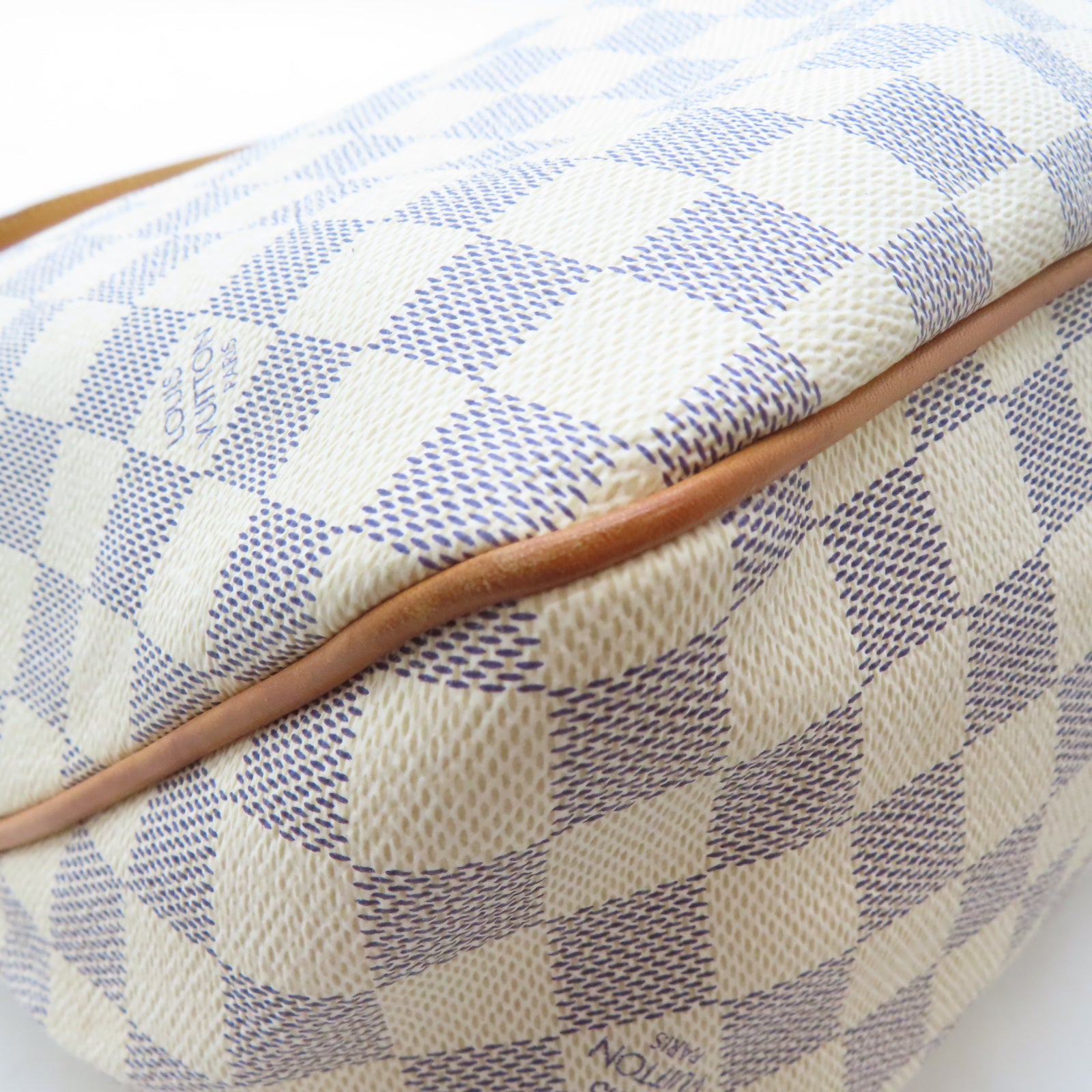 LOUIS VUITTON Damier Delightful MM金扣肩背袋白色