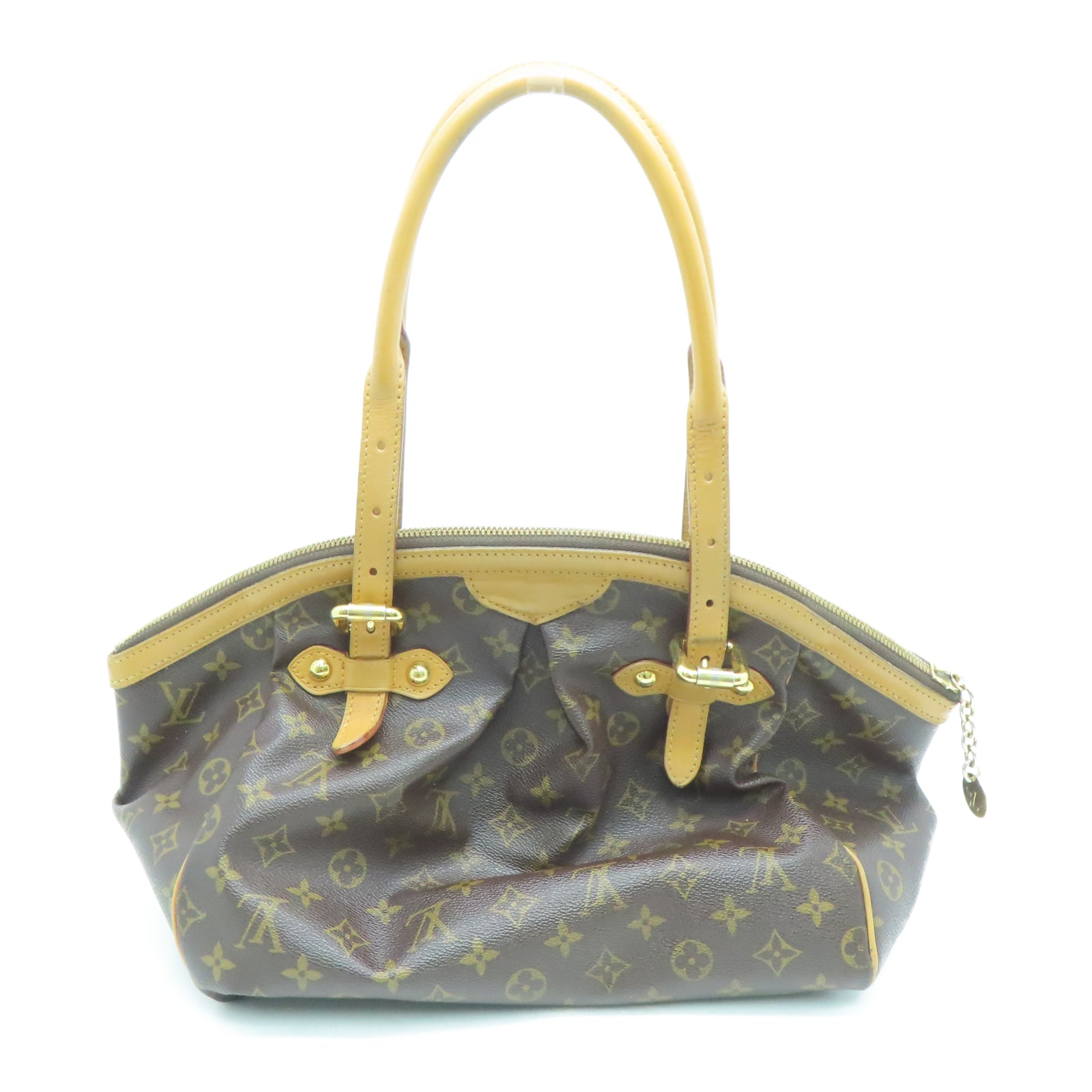LOUIS VUITTON Monogram Tivoli GM金扣手挽袋棕色