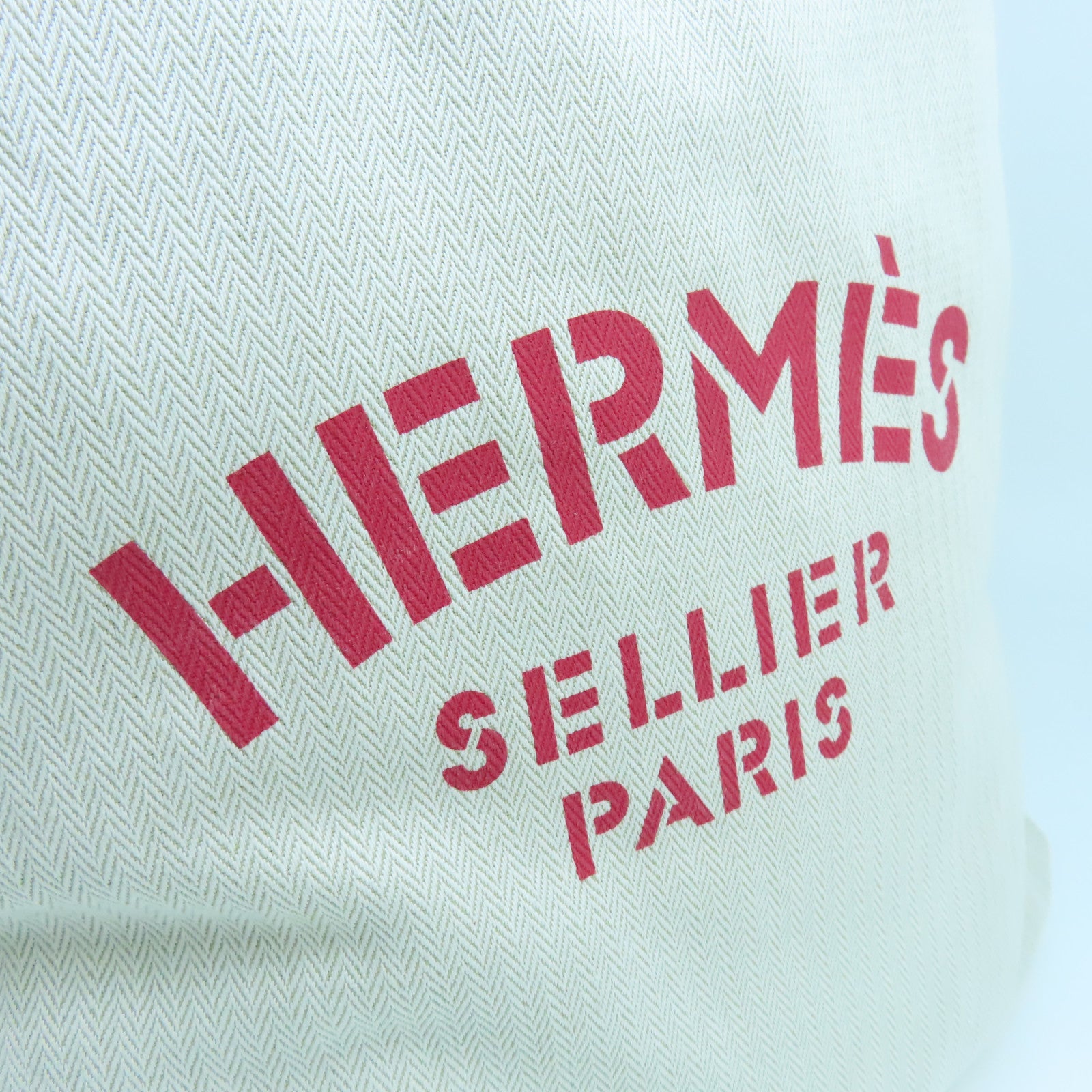 HERMES 帆布Aline金扣肩背袋米色/紅色