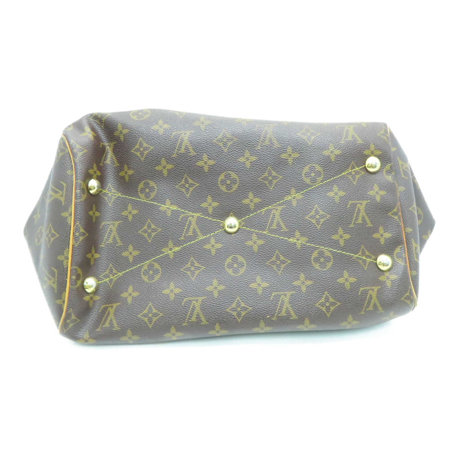 LOUIS VUITTON Monogram Tivoli GM金扣手挽袋棕色