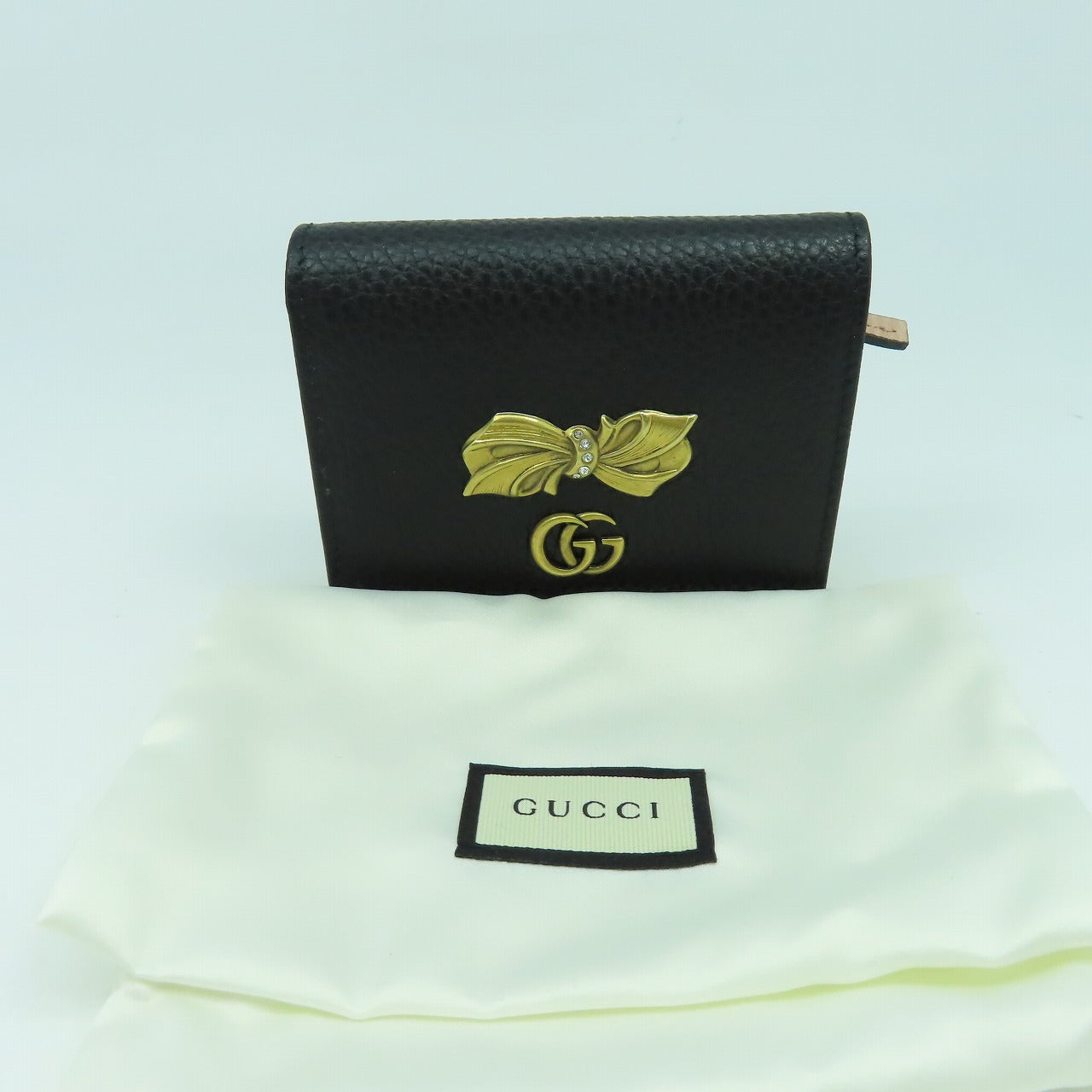 GUCCI 牛皮皮革Wallet金扣錢包黑色