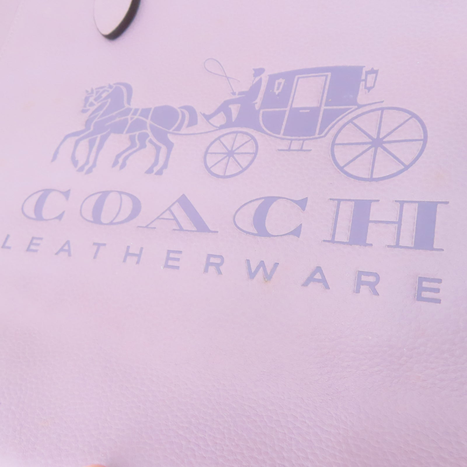 COACH 牛皮皮革Tote Bag銀扣手挽袋紫色